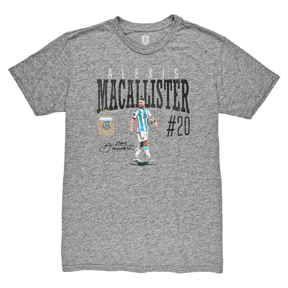 Shop alexis mac allister argentina national team 1863fc snapshot tri-blend t-shirt – heather gray – Mexico Football Shirts & World Cup Jerseys