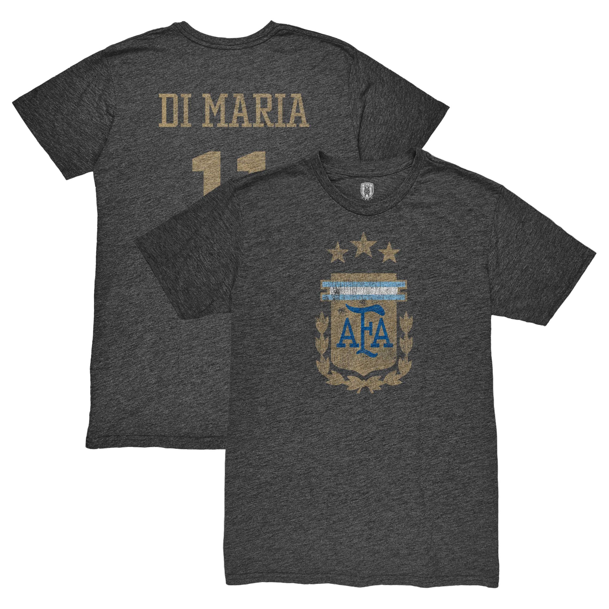 Shop angel di maria argentina national team 1863fc retro player tri-blend t-shirt – black – Mexico Football Shirts & World Cup Jerseys