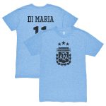 Shop angel di maria argentina national team 1863fc retro player tri-blend t-shirt – light blue – Mexico Football Shirts & World Cup Jerseys