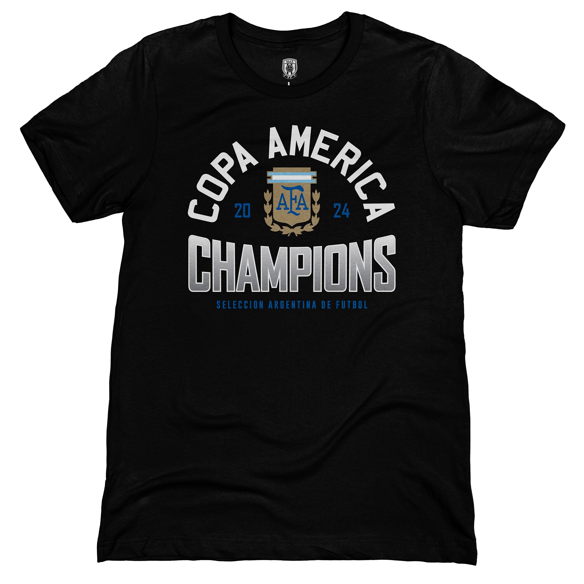 Shop argentina national team 1863fc 2024 copa america champions t-shirt – black – Mexico Football Shirts & World Cup Jerseys