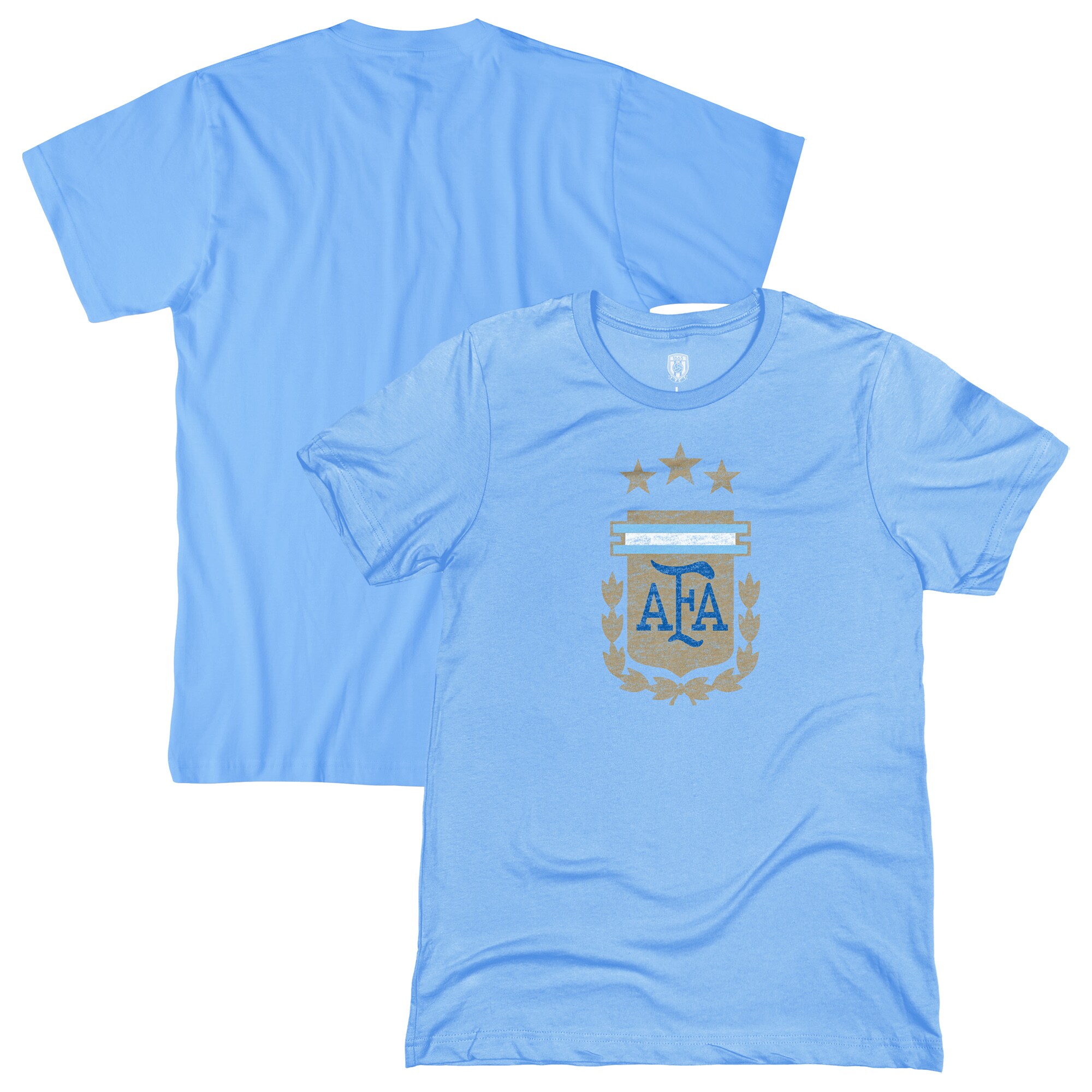 Shop argentina national team 1863fc badge t-shirt – light blue – Mexico Football Shirts & World Cup Jerseys