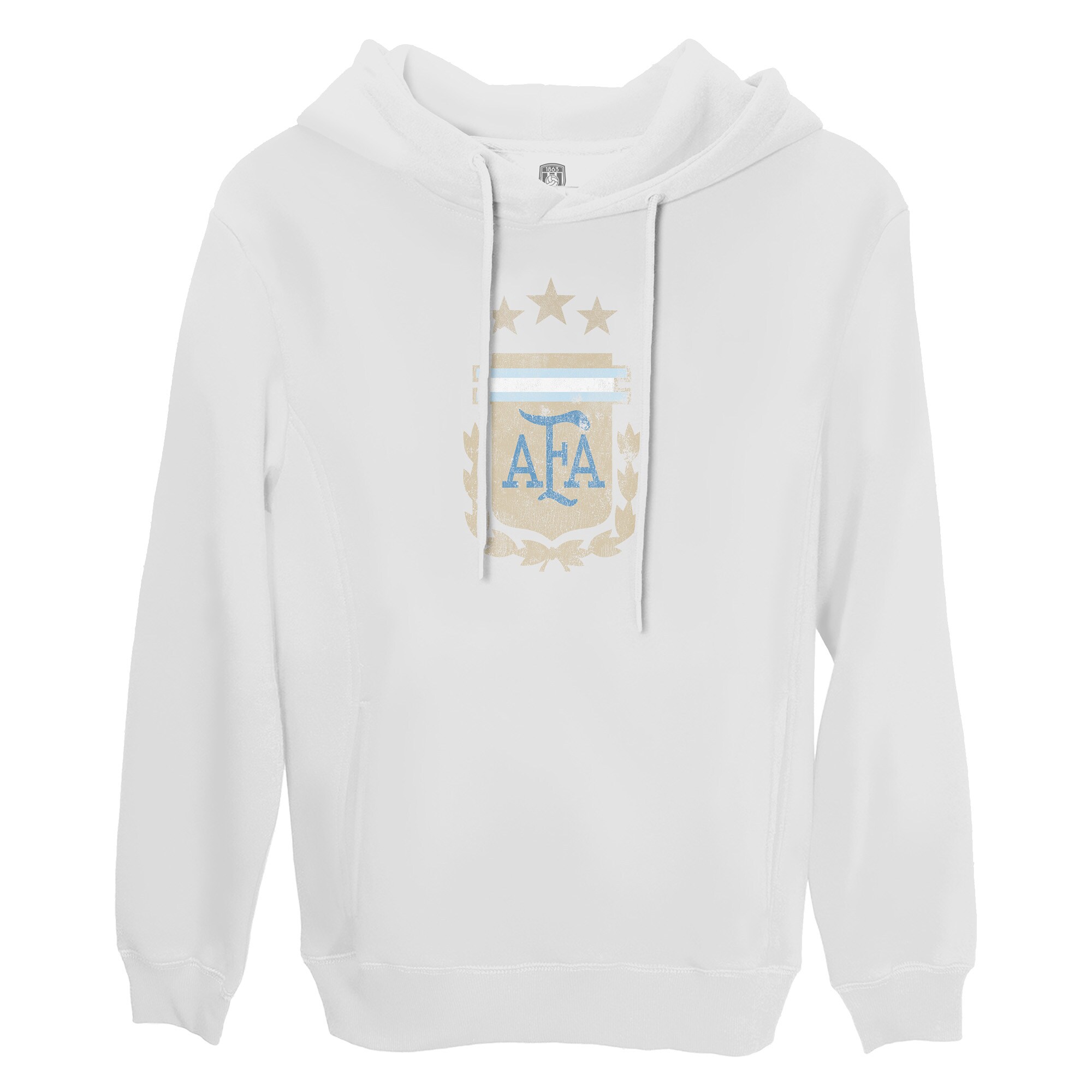 Shop argentina national team 1863fc color badge fleece pullover hoodie – white – Mexico Football Shirts & World Cup Jerseys