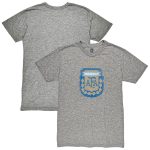 Shop argentina national team 1863fc retro badge tri-blend t-shirt – heather gray – Mexico Football Shirts & World Cup Jerseys