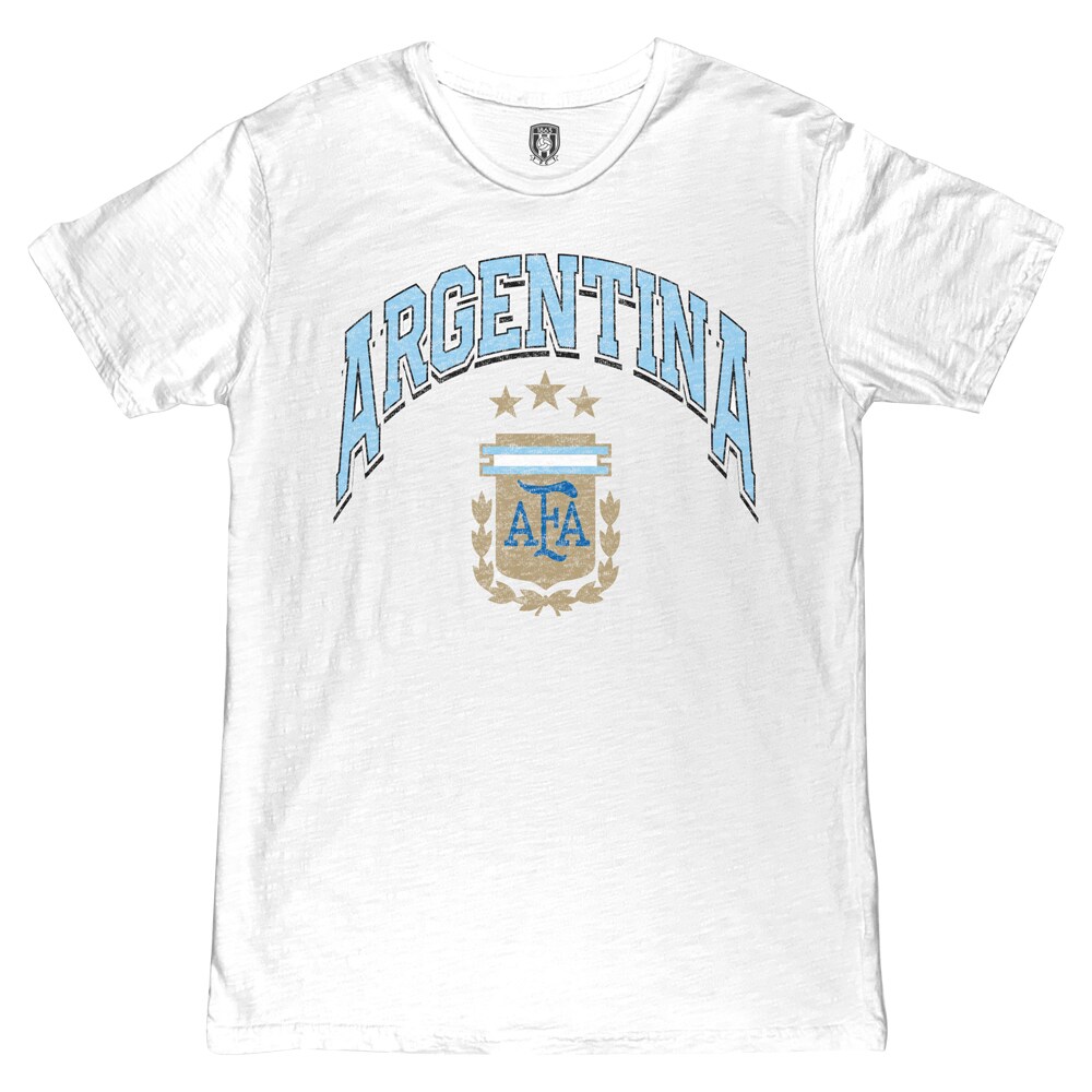 Shop argentina national team 1863fc retro wordmark t-shirt – white – Mexico Football Shirts & World Cup Jerseys