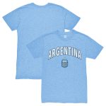 Shop argentina national team 1863fc retro wordmark tri-blend t-shirt – light blue – Mexico Football Shirts & World Cup Jerseys
