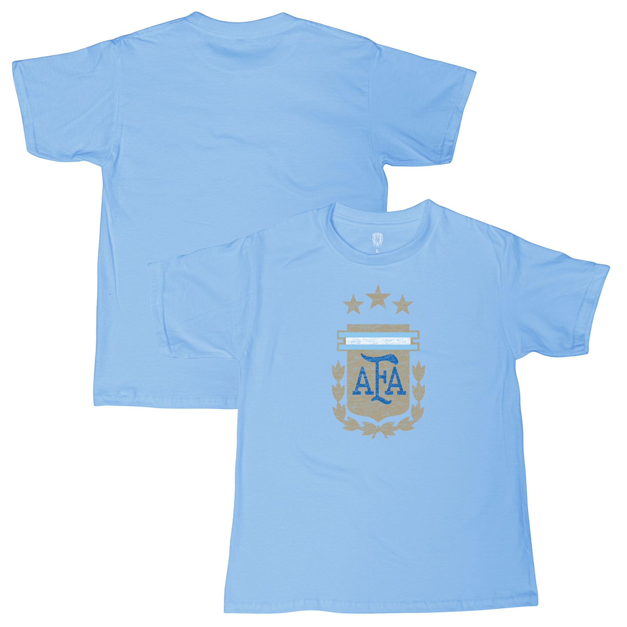 Shop argentina national team 1863fc youth badge t-shirt – light blue – Mexico Football Shirts & World Cup Jerseys