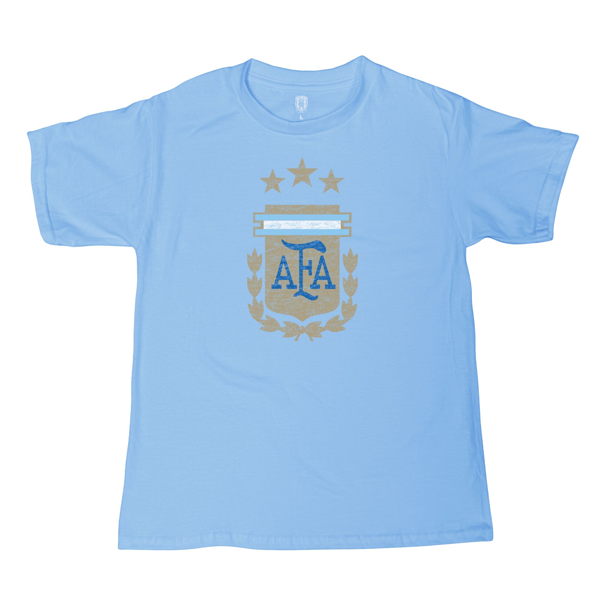 Shop argentina national team 1863fc youth badge t-shirt – light blue – Mexico Football Shirts & World Cup Jerseys
