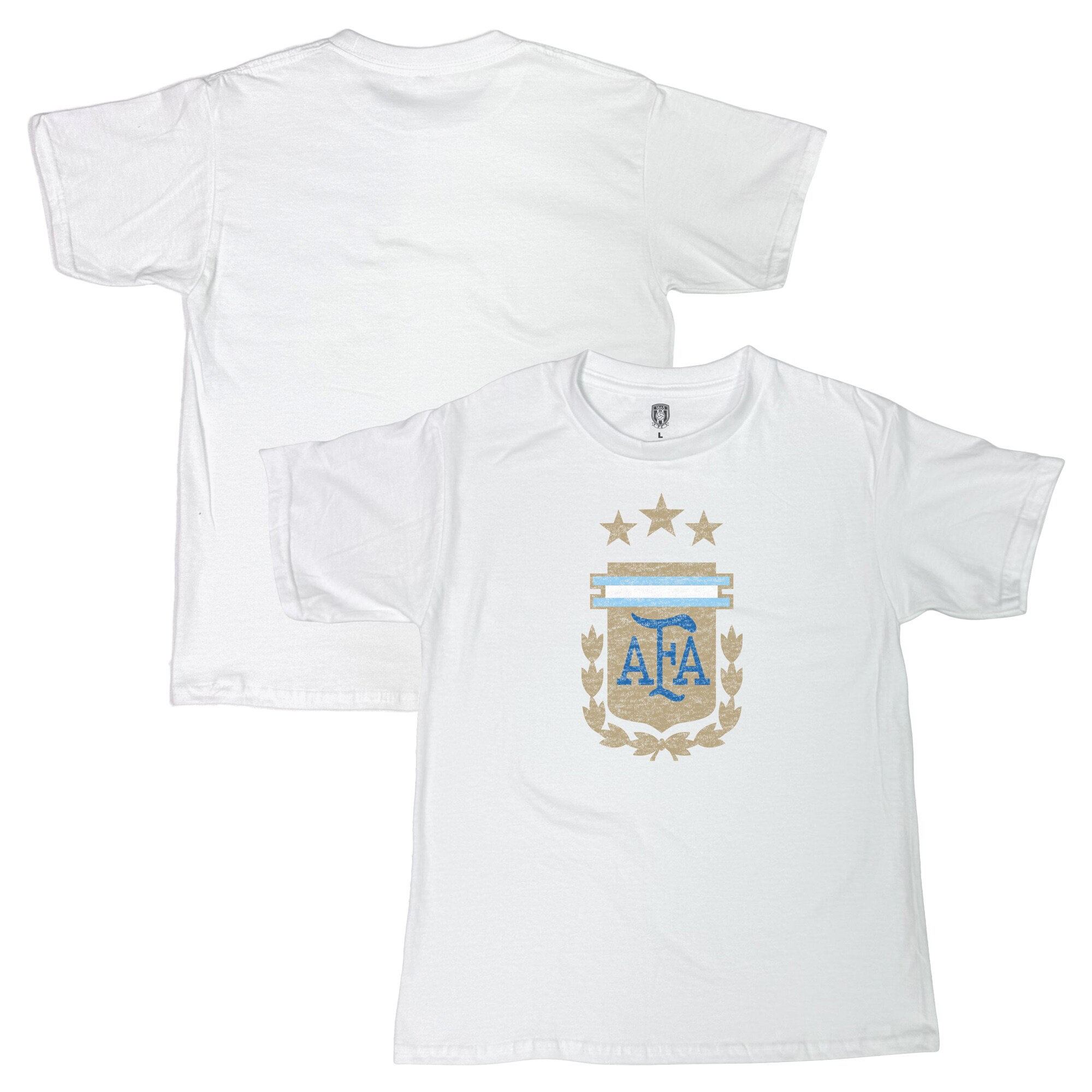 Shop argentina national team 1863fc youth badge t-shirt – white – Mexico Football Shirts & World Cup Jerseys
