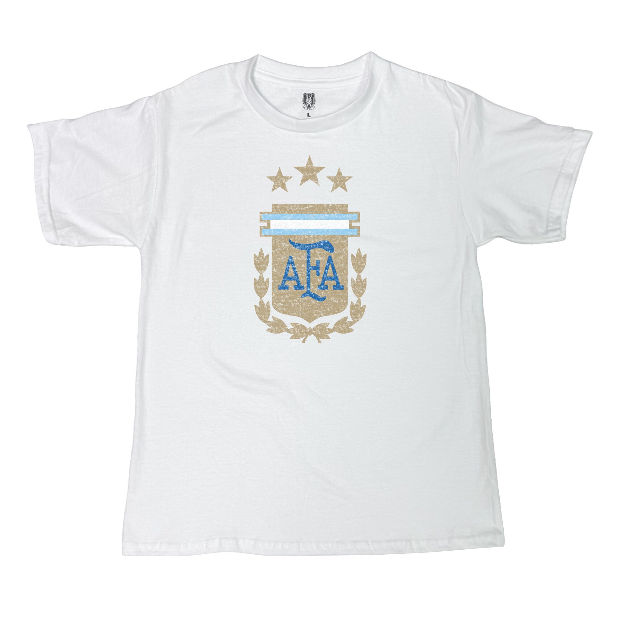 Shop argentina national team 1863fc youth badge t-shirt – white – Mexico Football Shirts & World Cup Jerseys