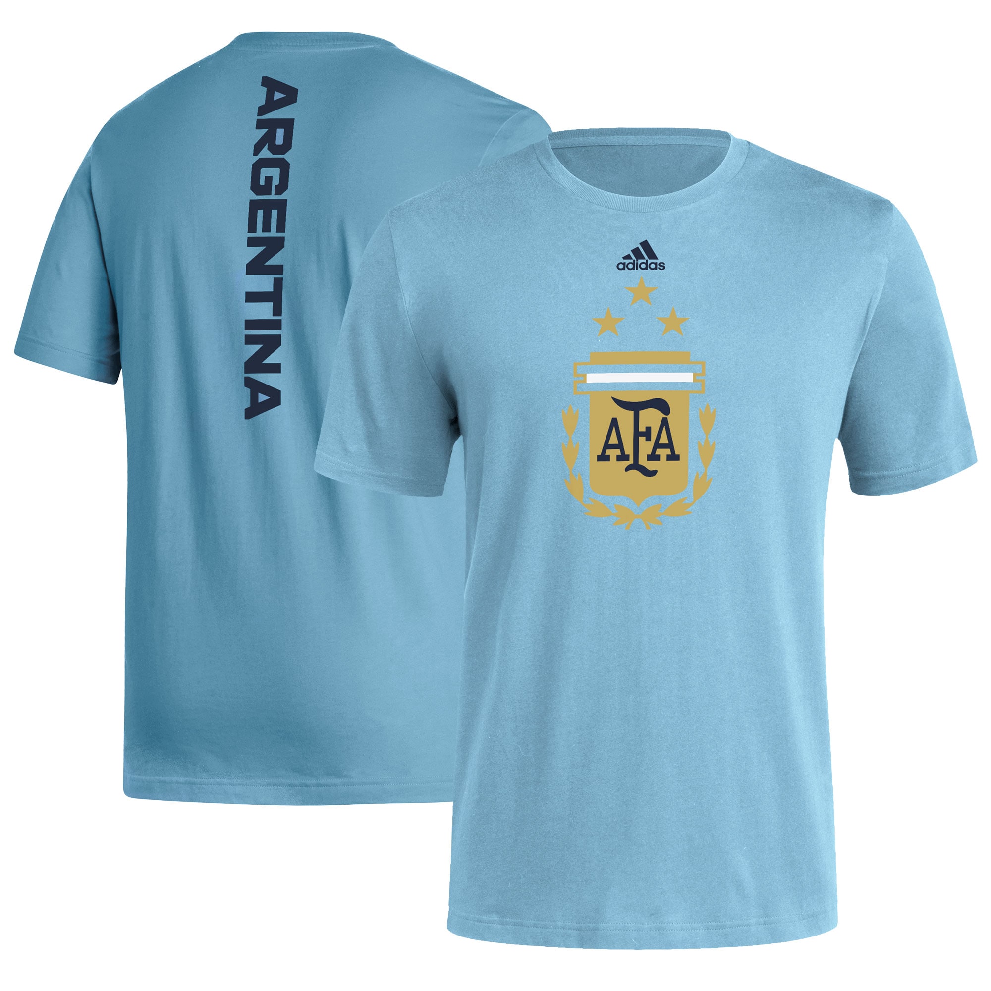 Shop argentina national team adidas vertical back t-shirt – light blue – Mexico Football Shirts & World Cup Jerseys