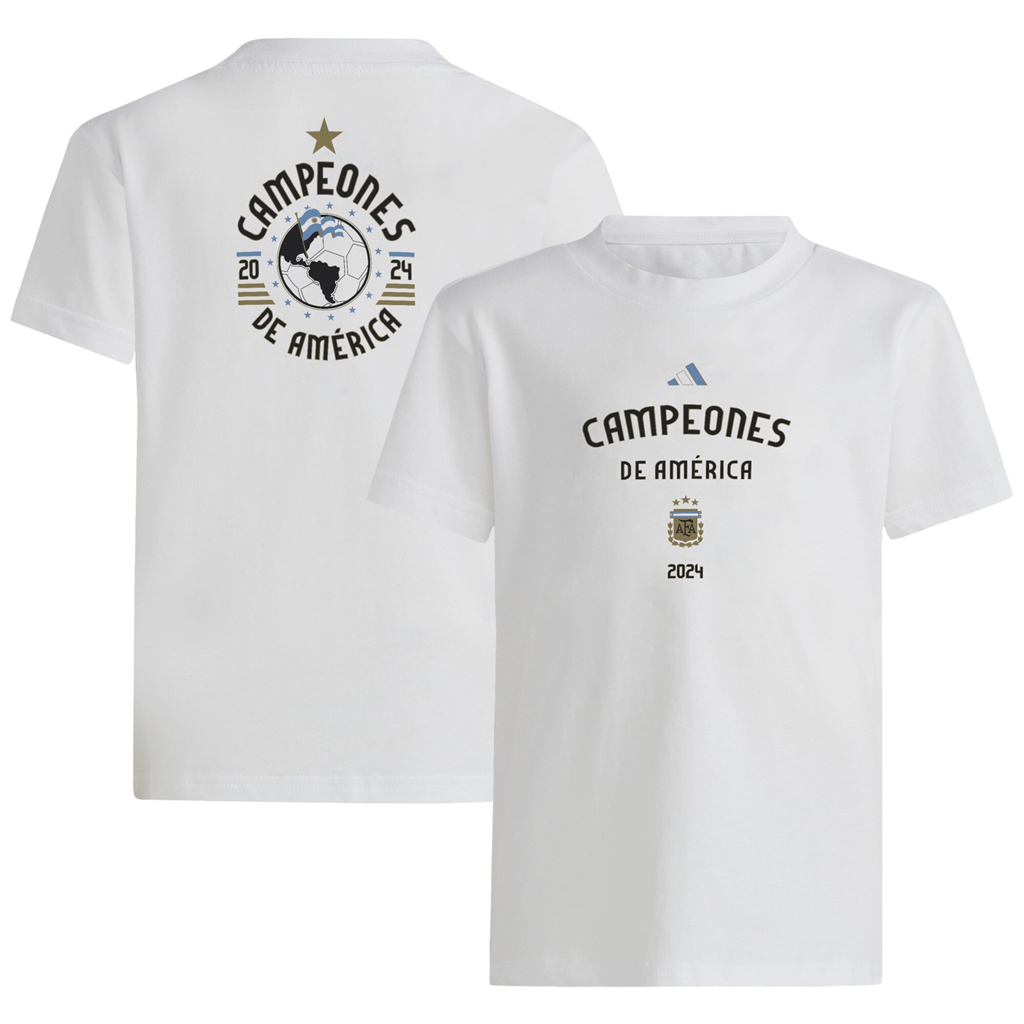 Shop argentina national team adidas youth 2024 copa america champions t-shirt – white – Mexico Football Shirts & World Cup Jerseys