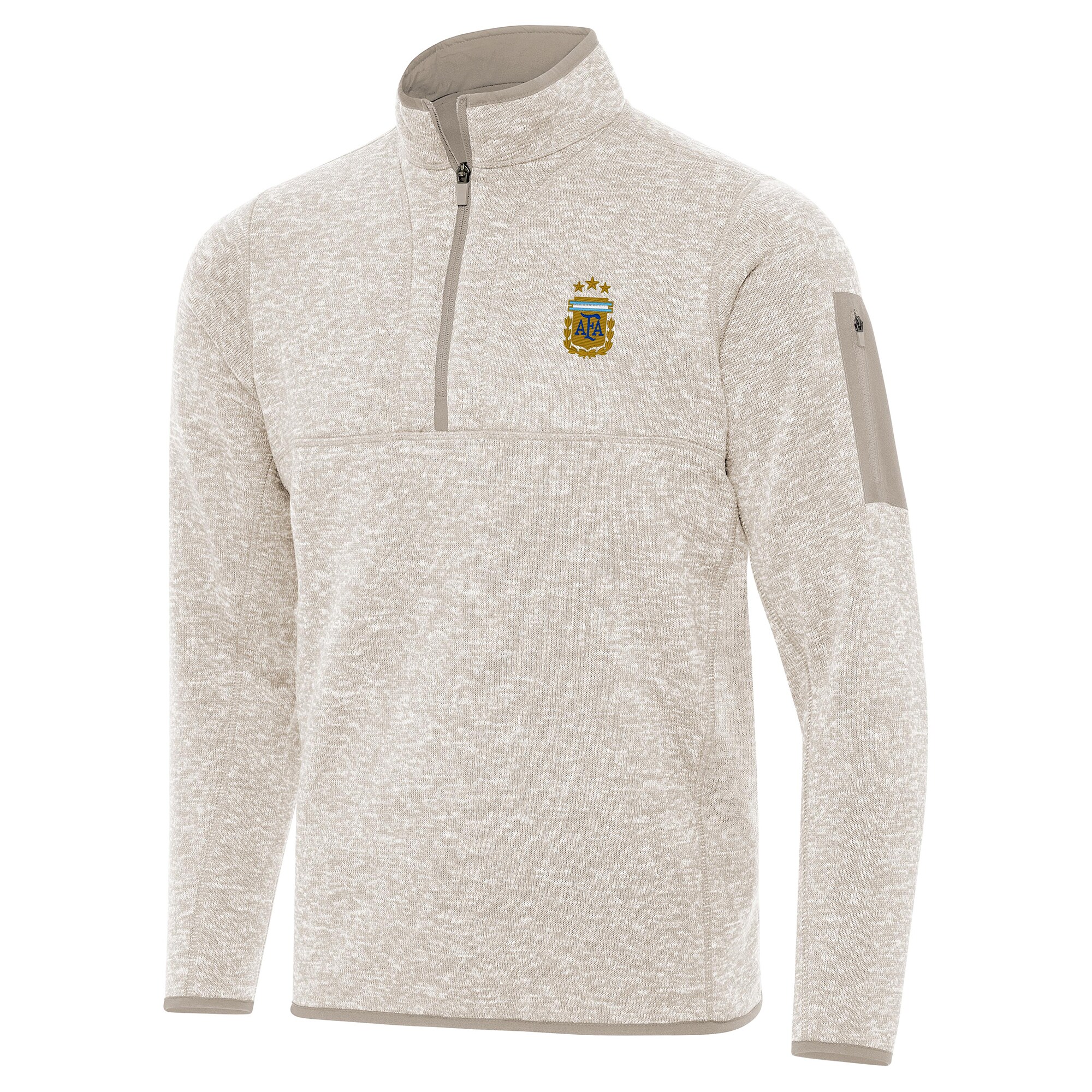 Shop argentina national team antigua fortune quarter-zip pullover jacket – cream – Mexico Football Shirts & World Cup Jerseys