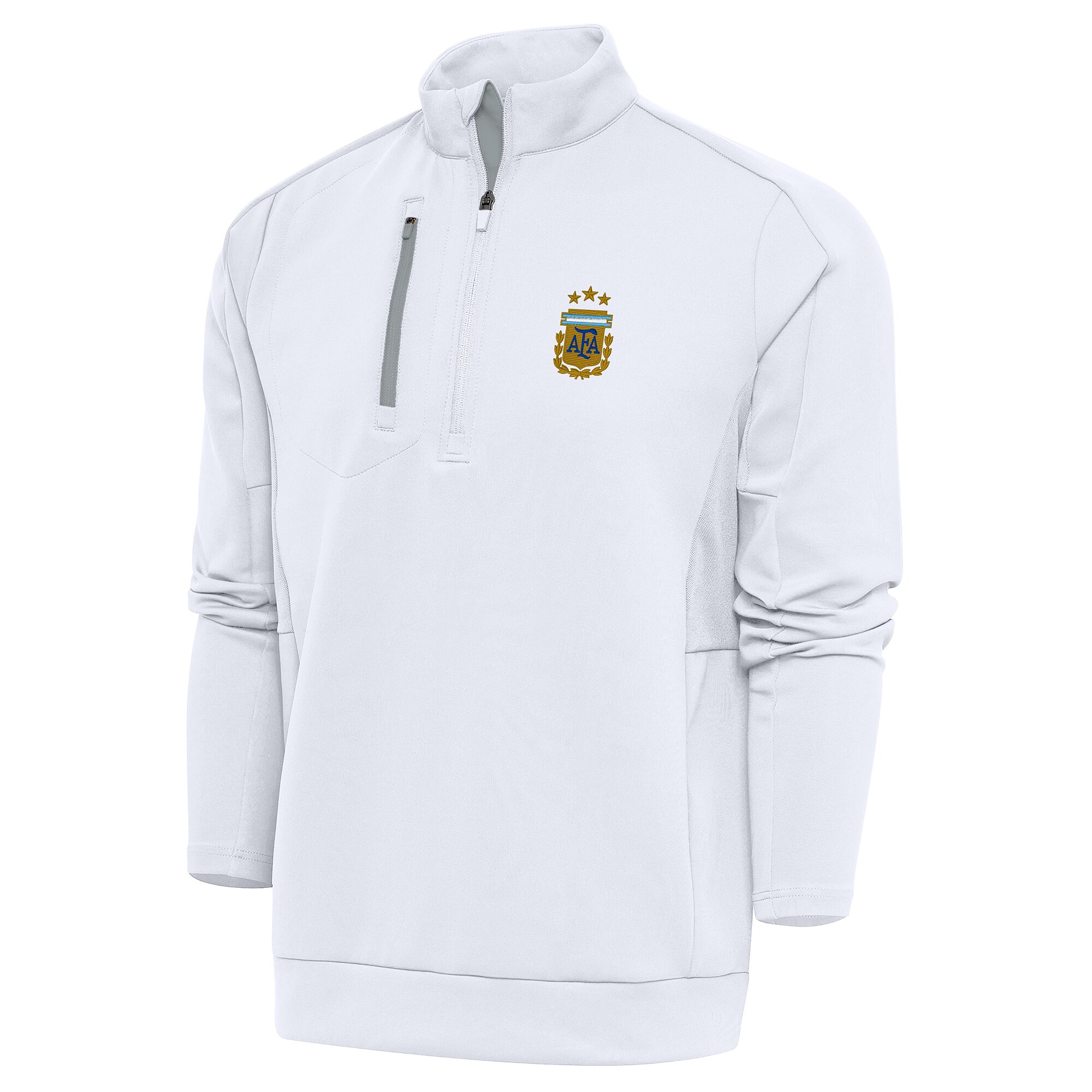 Shop argentina national team antigua generation quarter-zip pullover top – white – Mexico Football Shirts & World Cup Jerseys