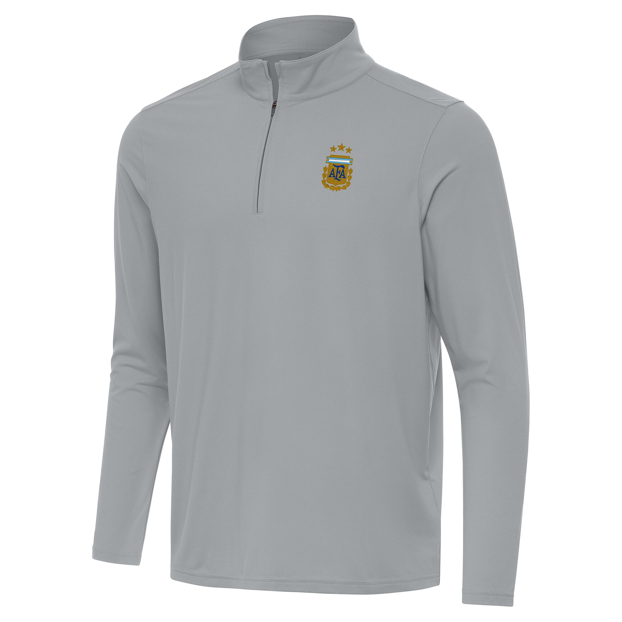 Shop argentina national team antigua intent quarter-zip pullover top – gray – Mexico Football Shirts & World Cup Jerseys