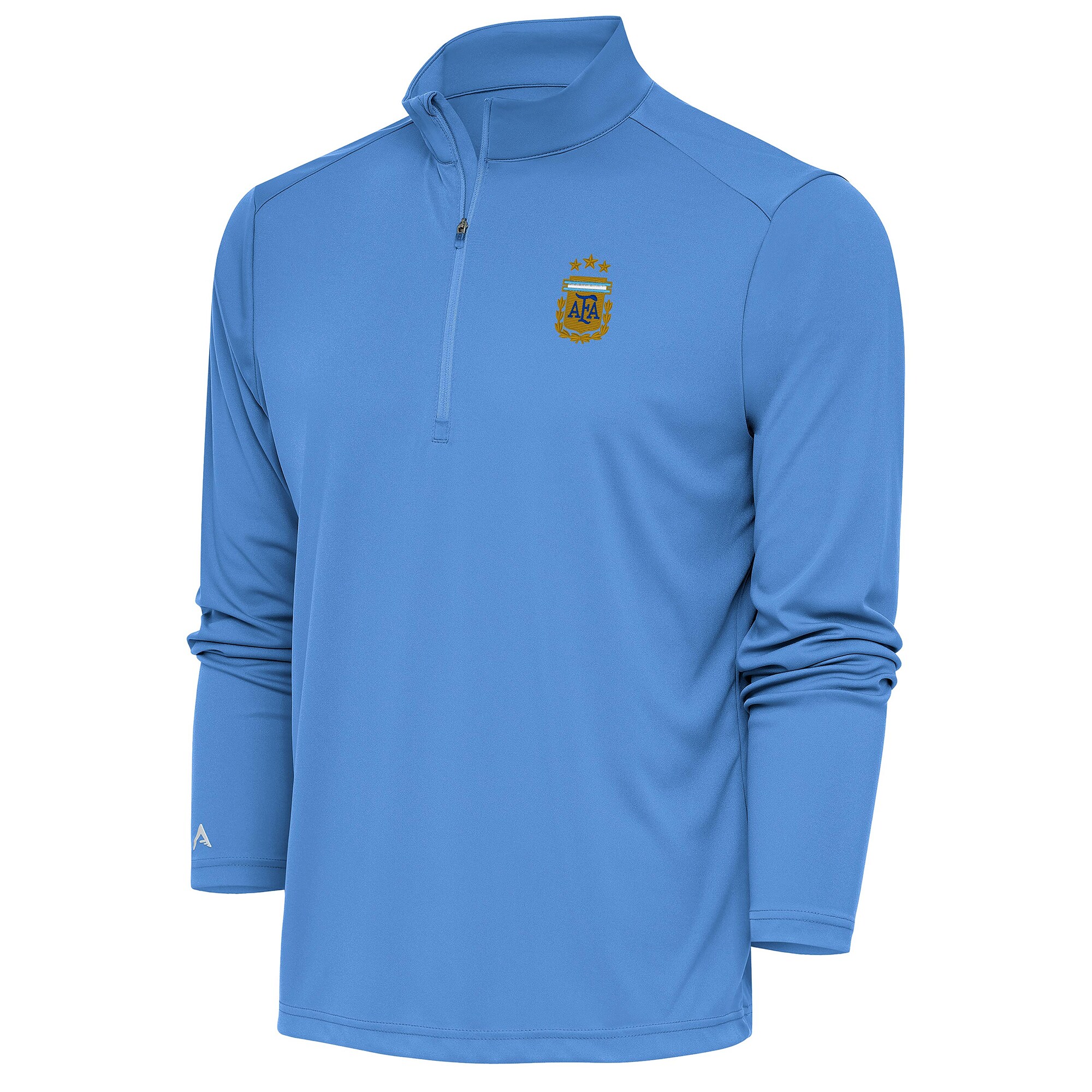 Shop argentina national team antigua tribute quarter-zip pullover top – powder blue – Mexico Football Shirts & World Cup Jerseys