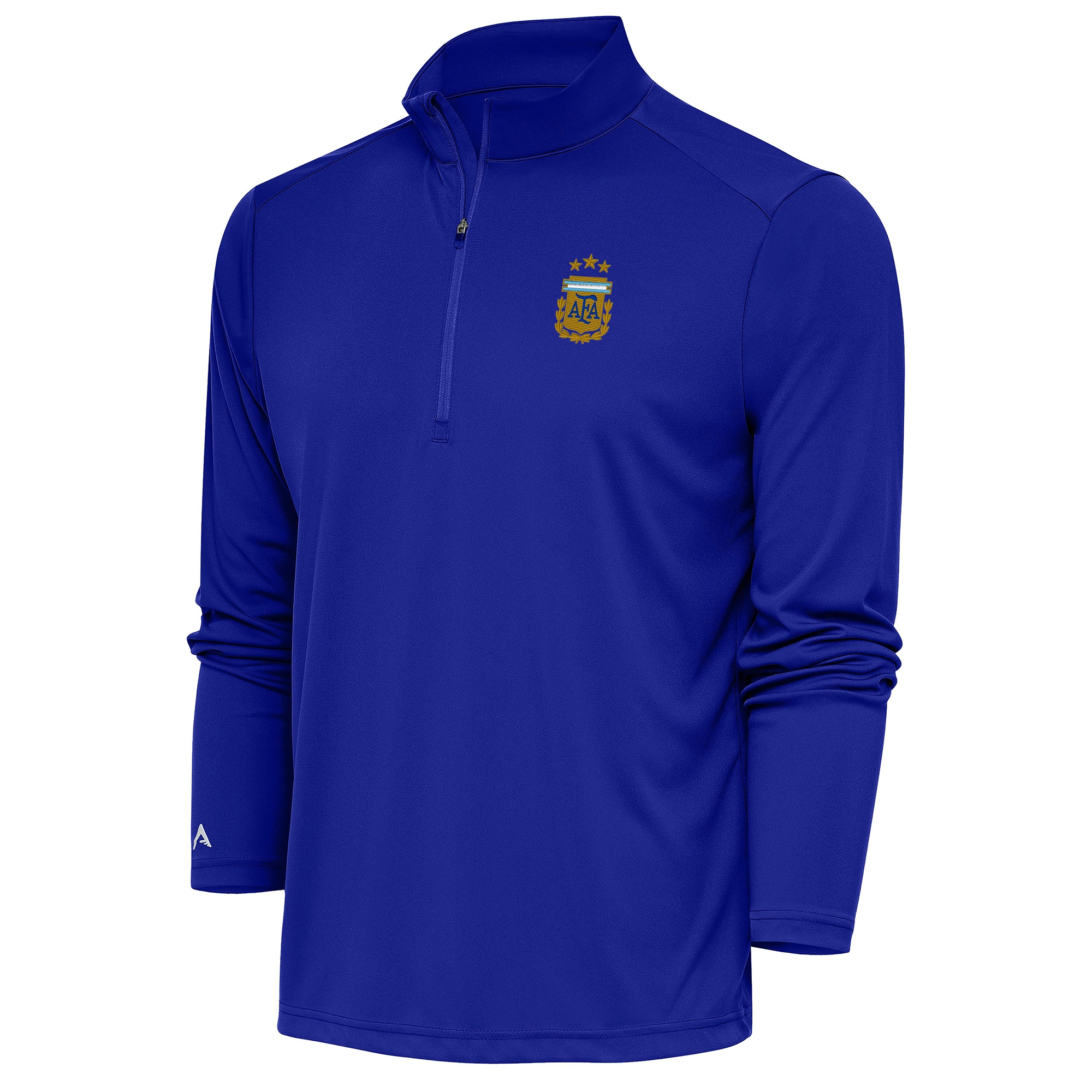 Shop argentina national team antigua tribute quarter-zip pullover top – royal – Mexico Football Shirts & World Cup Jerseys