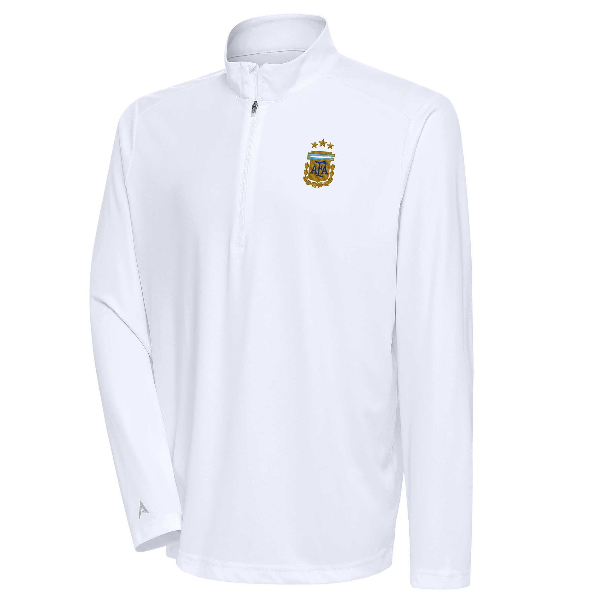Shop argentina national team antigua tribute quarter-zip pullover top – white – Mexico Football Shirts & World Cup Jerseys