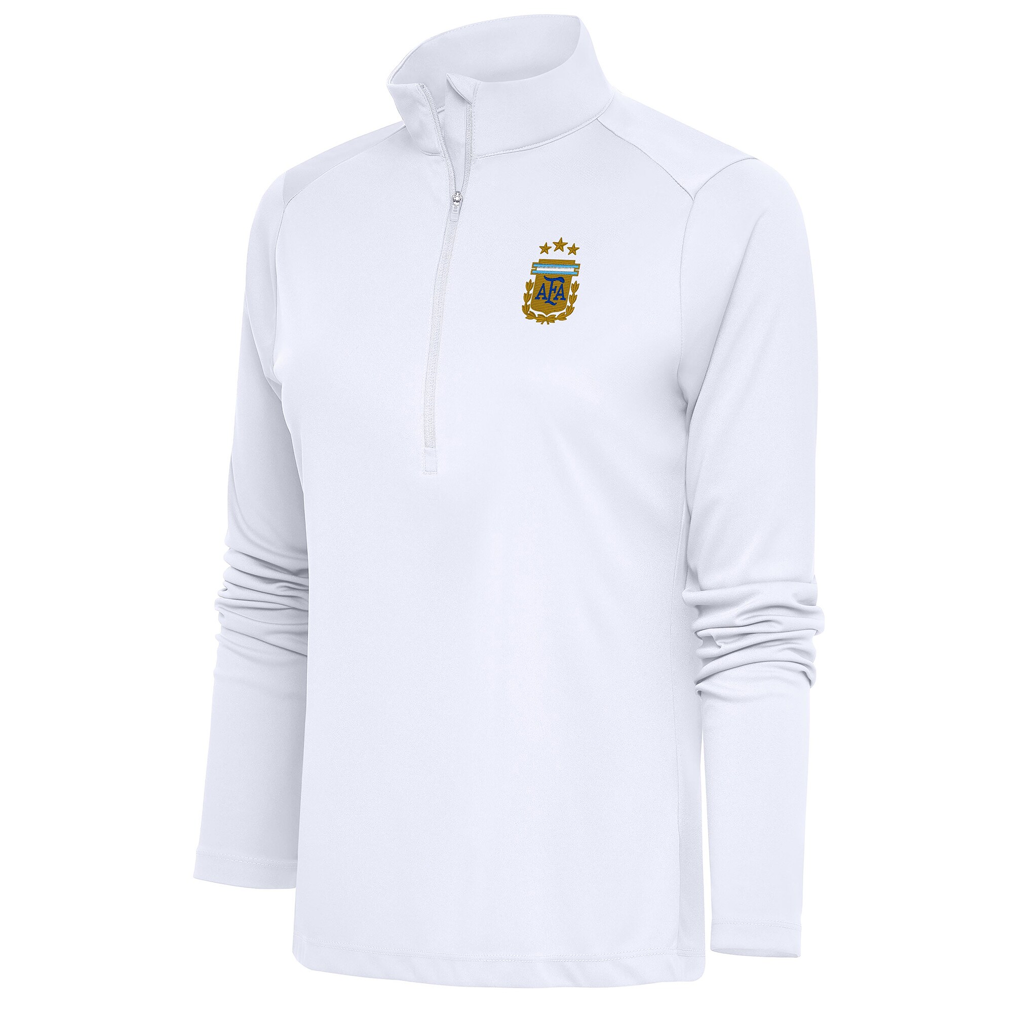 Shop argentina national team antigua women8217s tribute half-zip pullover top – white – Mexico Football Shirts & World Cup Jerseys