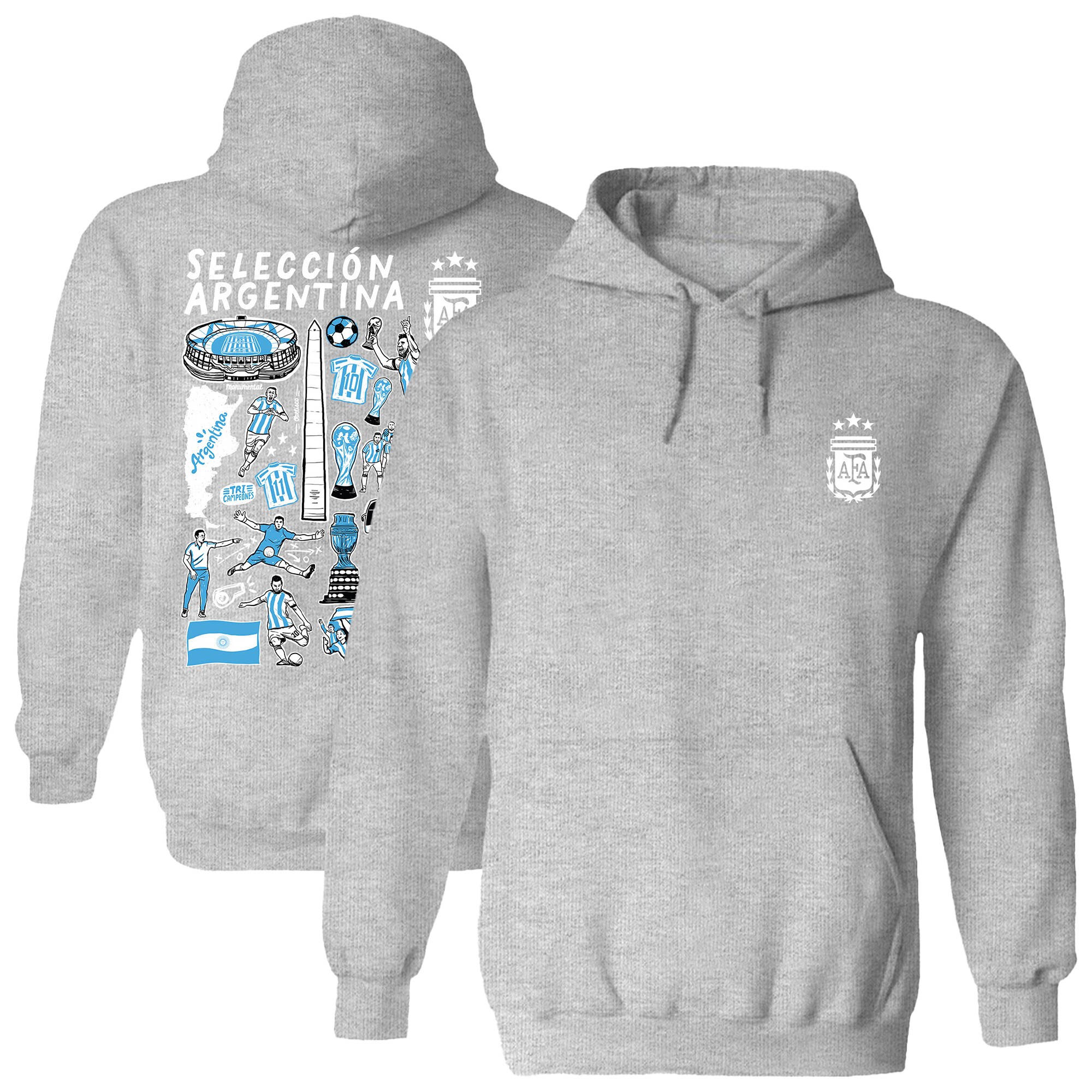 Shop argentina national team vive la fete women8217s impressions artwork pullover hoodie – gray – Mexico Football Shirts & World Cup Jerseys