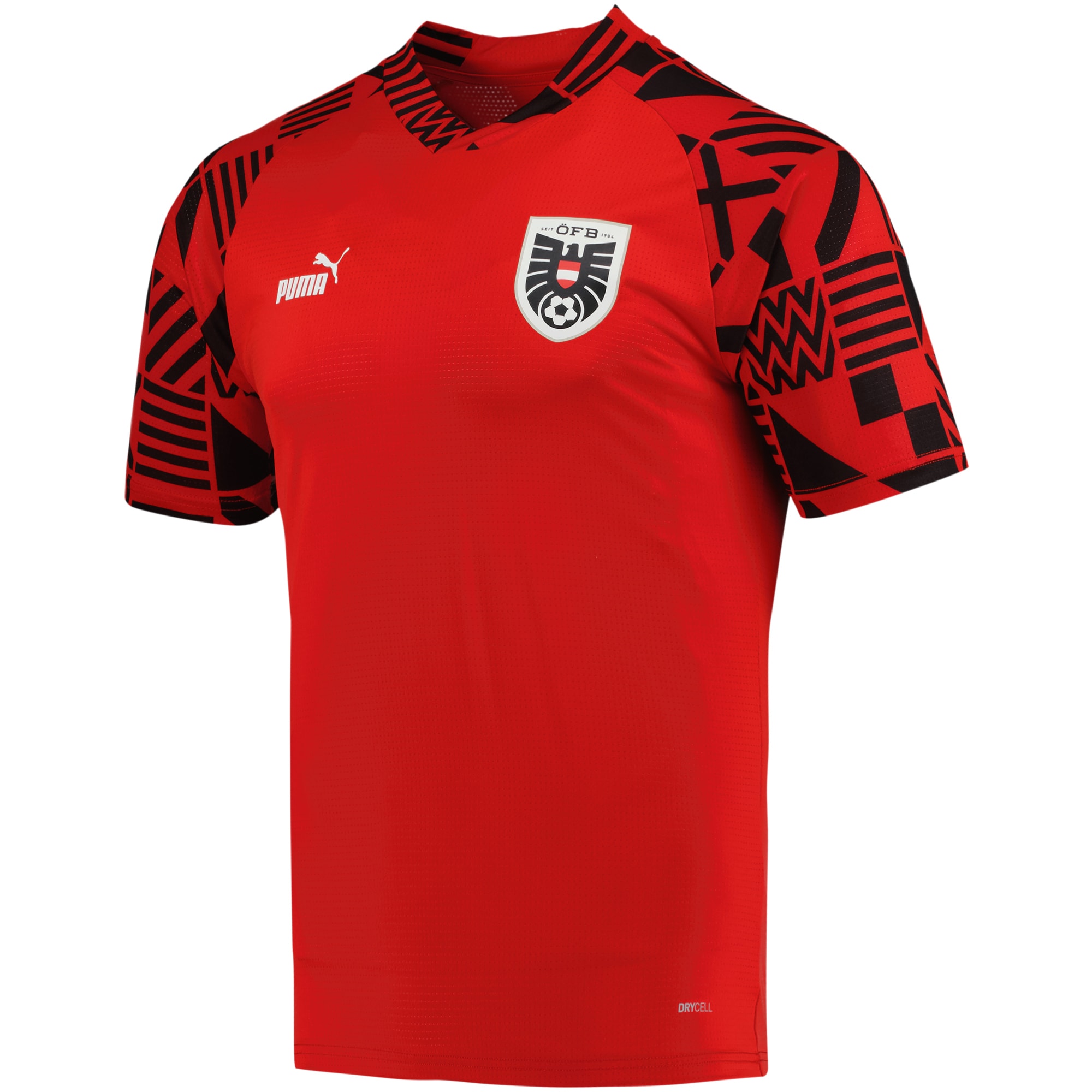 Shop austria national team puma pre-match v-neck top – red – Mexico Football Shirts & World Cup Jerseys