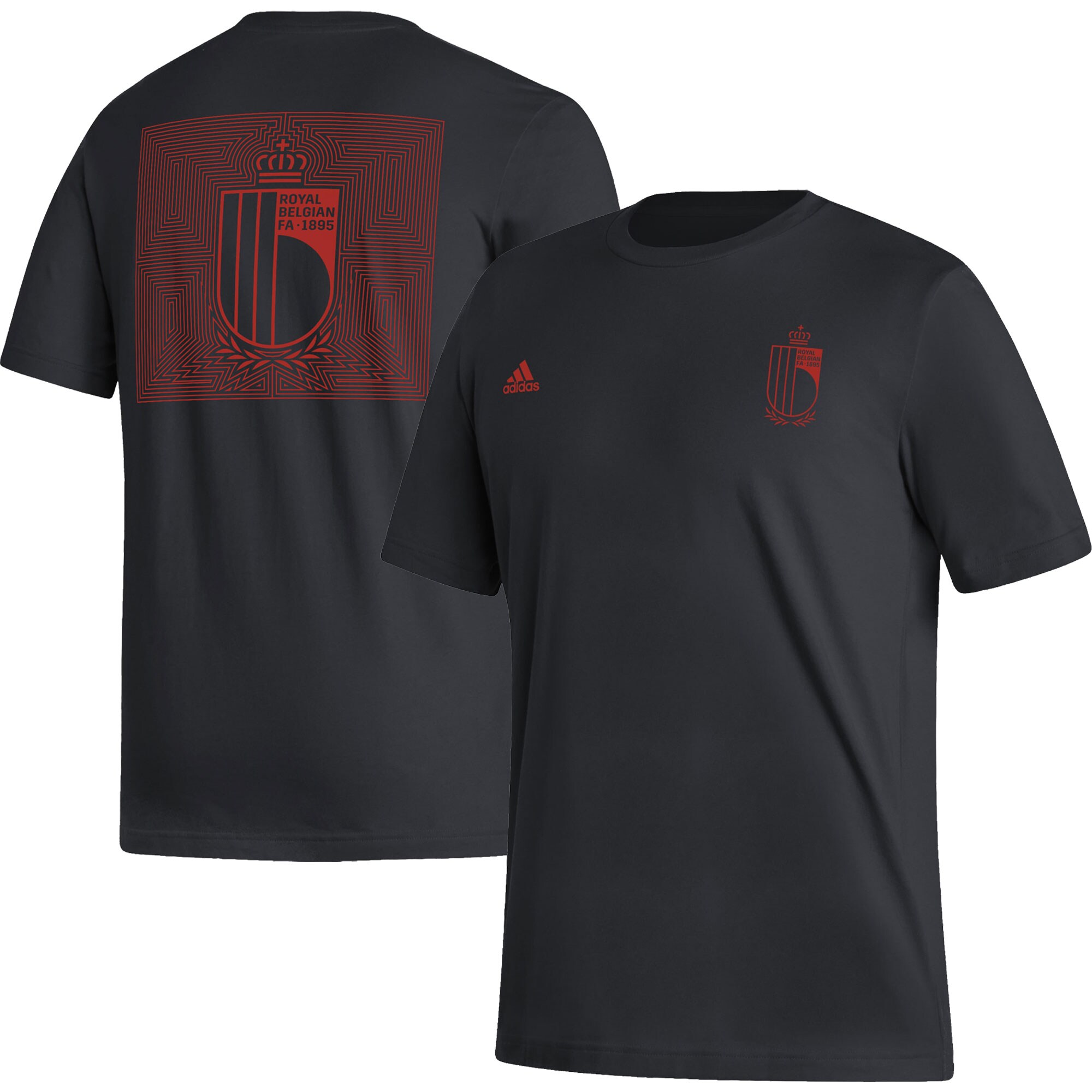 Shop belgium national team adidas pattern crest t-shirt – black – Mexico Football Shirts & World Cup Jerseys