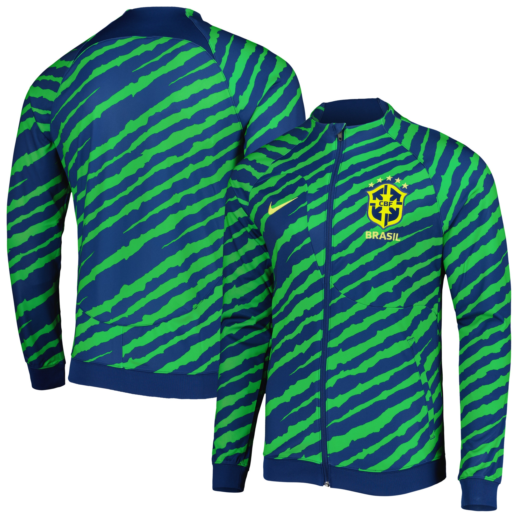 Shop brazil national team nike 2022 academy pro anthem performance raglan full-zip jacket – bluegreen – Mexico Football Shirts & World Cup Jerseys
