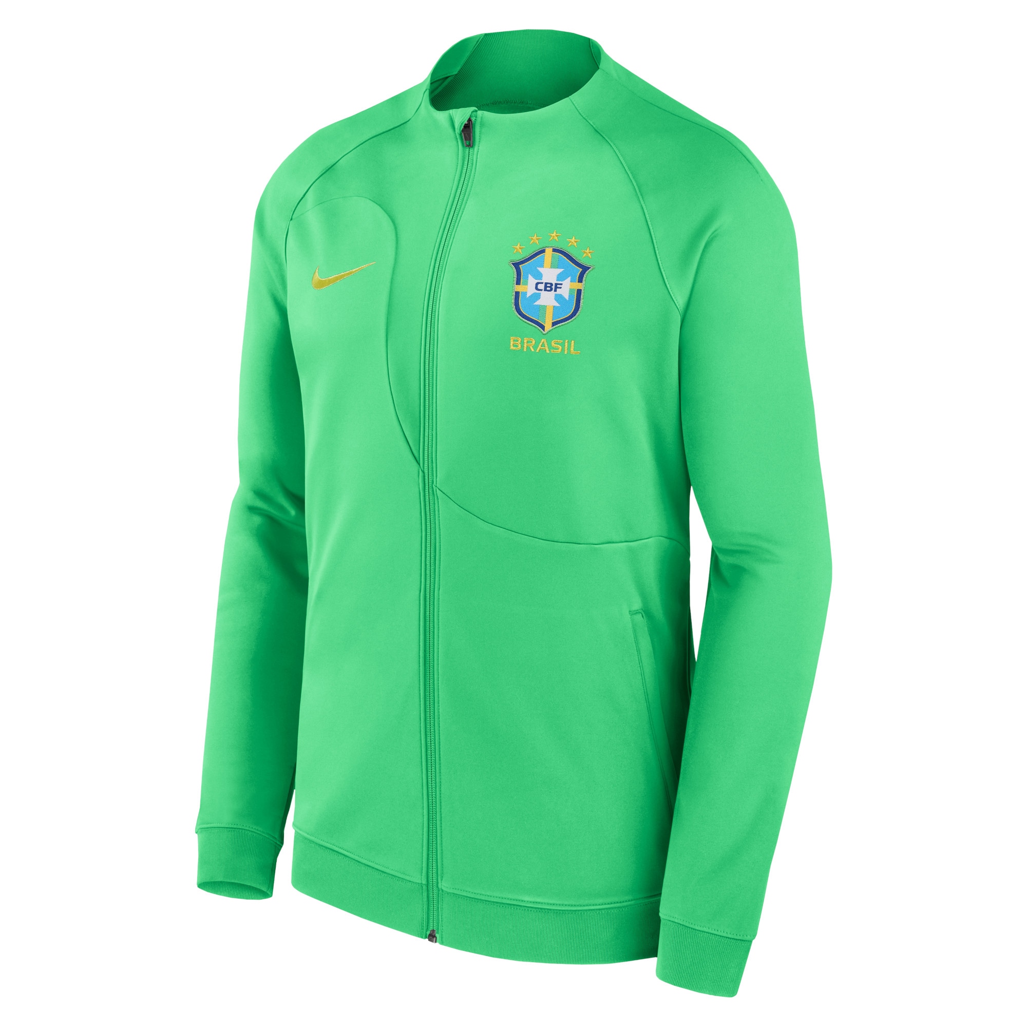 Shop brazil national team nike 2022 academy pro anthem performance raglan full-zip jacket – green – Mexico Football Shirts & World Cup Jerseys