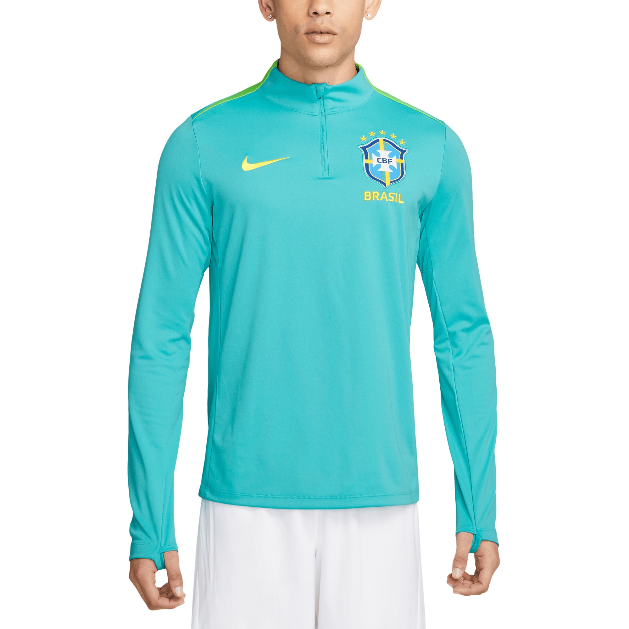 Shop brazil national team nike 2024 academy pro drill performance quarter-zip pullover top – blue – Mexico Football Shirts & World Cup Jerseys