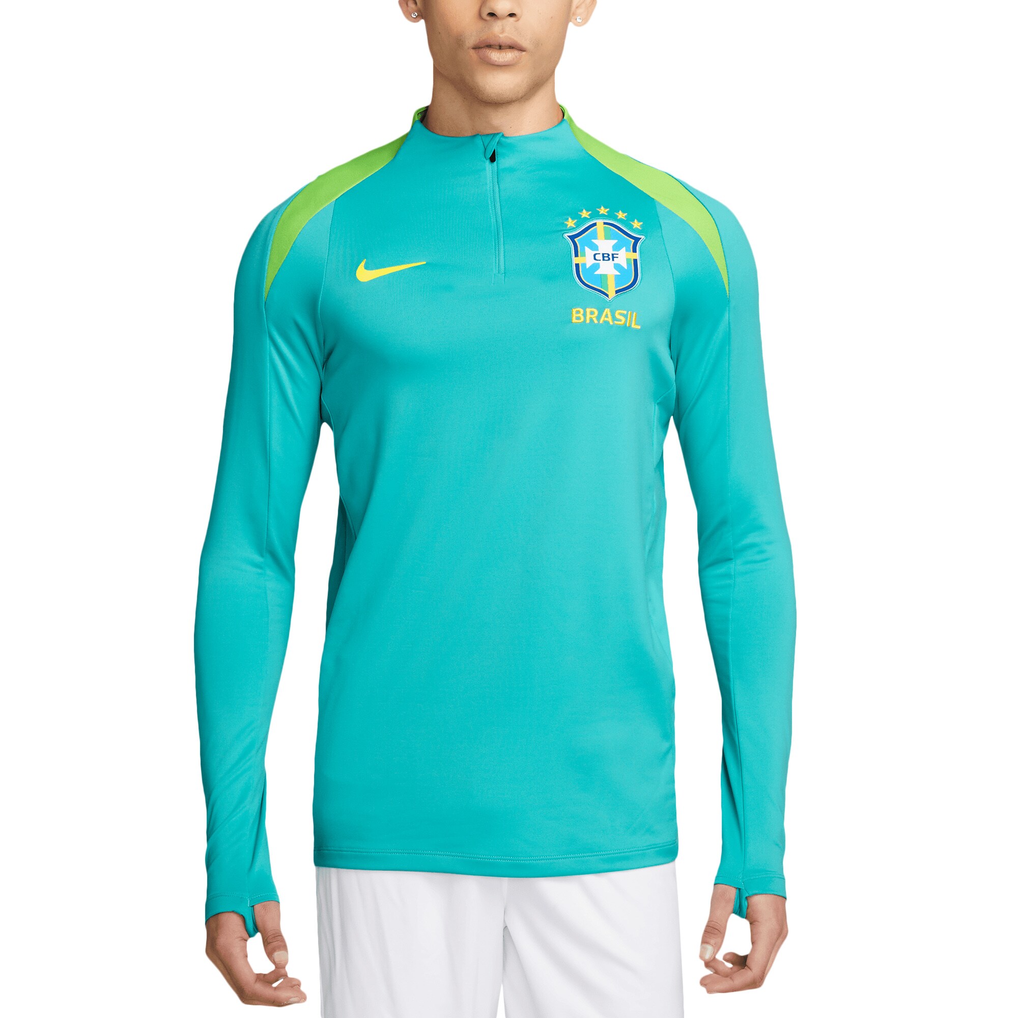 Shop brazil national team nike 2024 strike drill performance quarter-zip pullover top – aqua – Mexico Football Shirts & World Cup Jerseys
