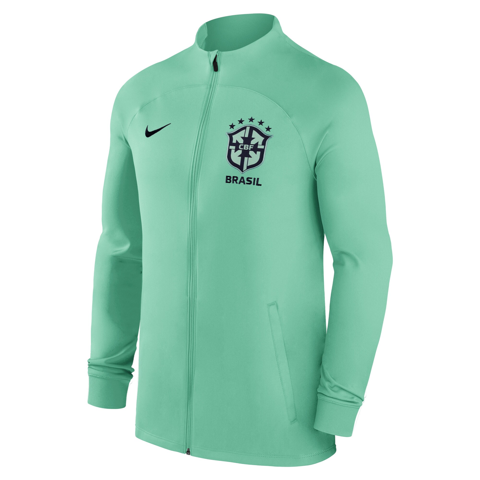 Shop brazil national team nike strike raglan full-zip performance track jacket – green – Mexico Football Shirts & World Cup Jerseys