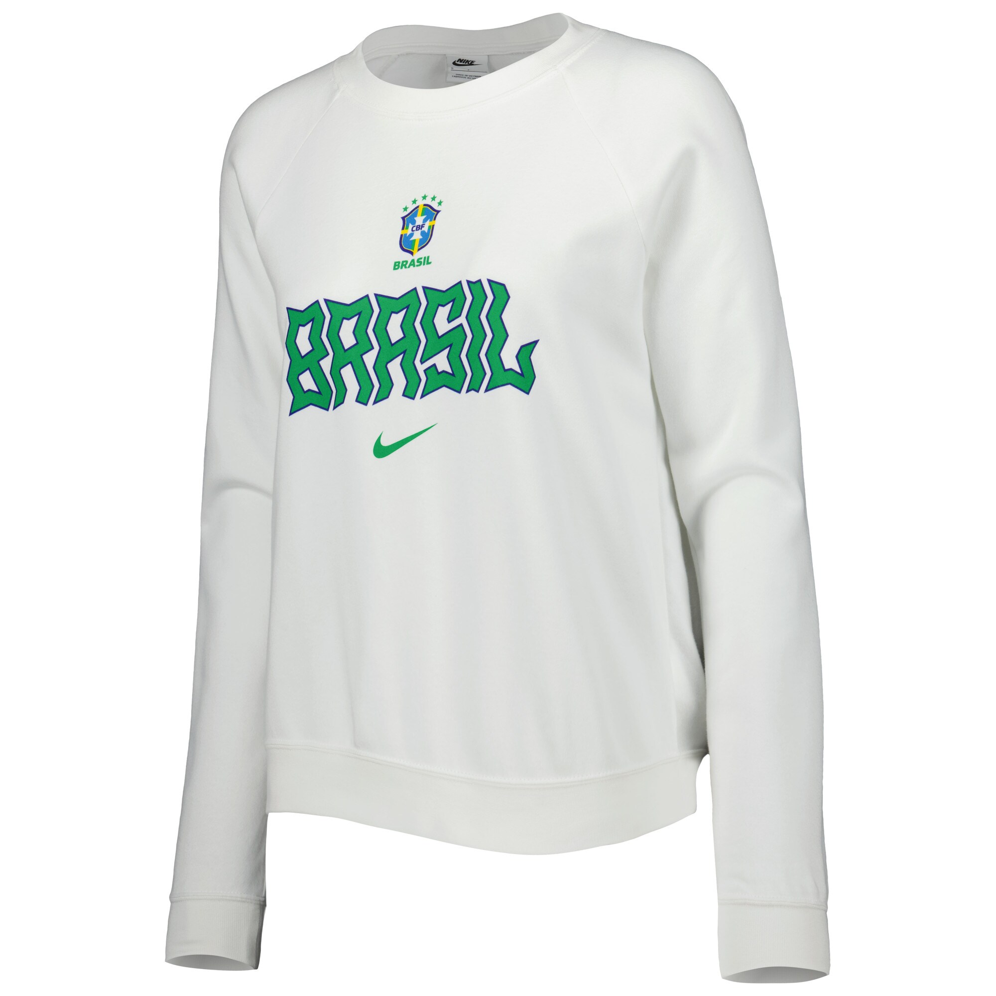Shop brazil national team nike women8217s lockup varsity tri-blend raglan pullover sweatshirt – white – Mexico Football Shirts & World Cup Jerseys