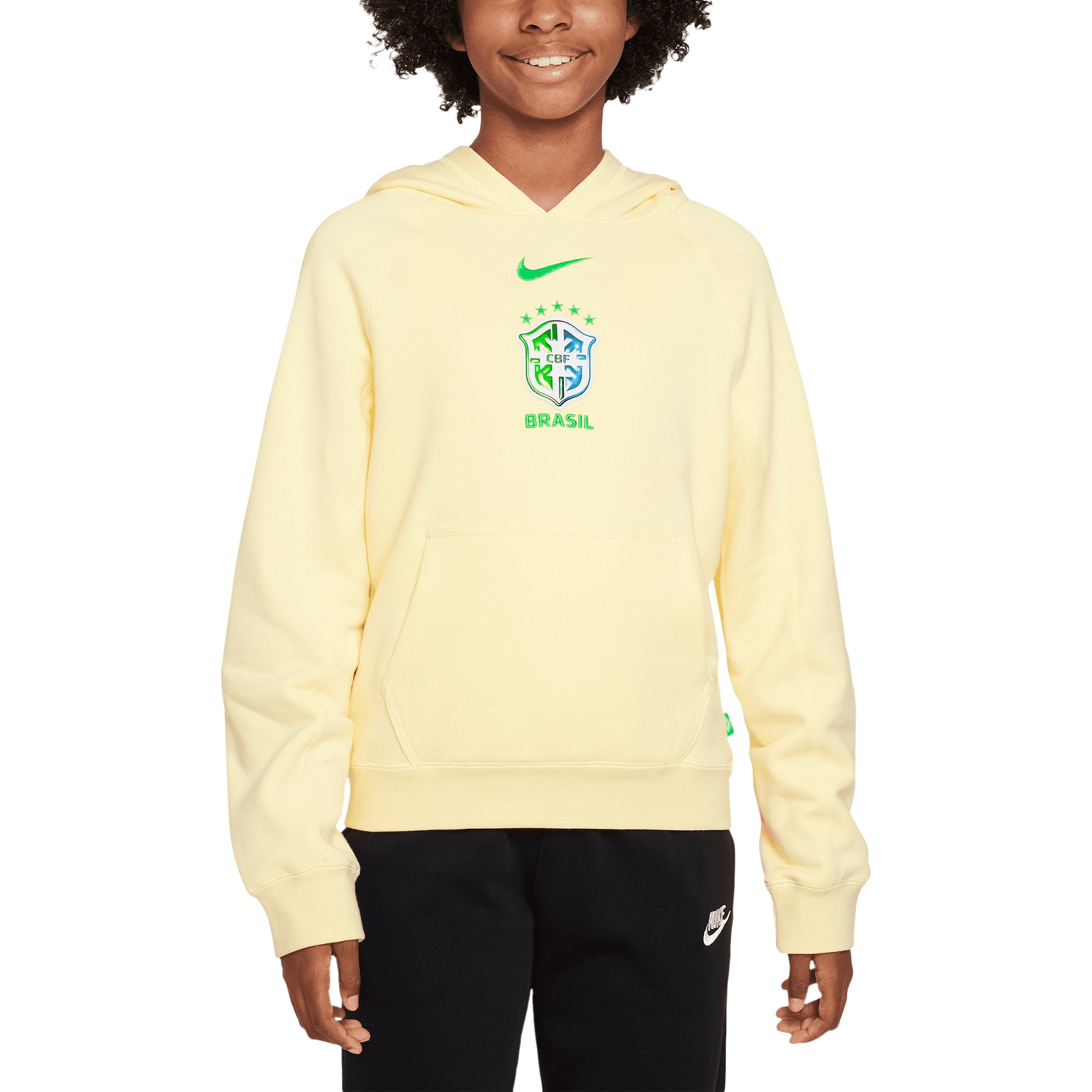 Shop brazil national team nike youth air pullover hoodie – yellow – Mexico Football Shirts & World Cup Jerseys