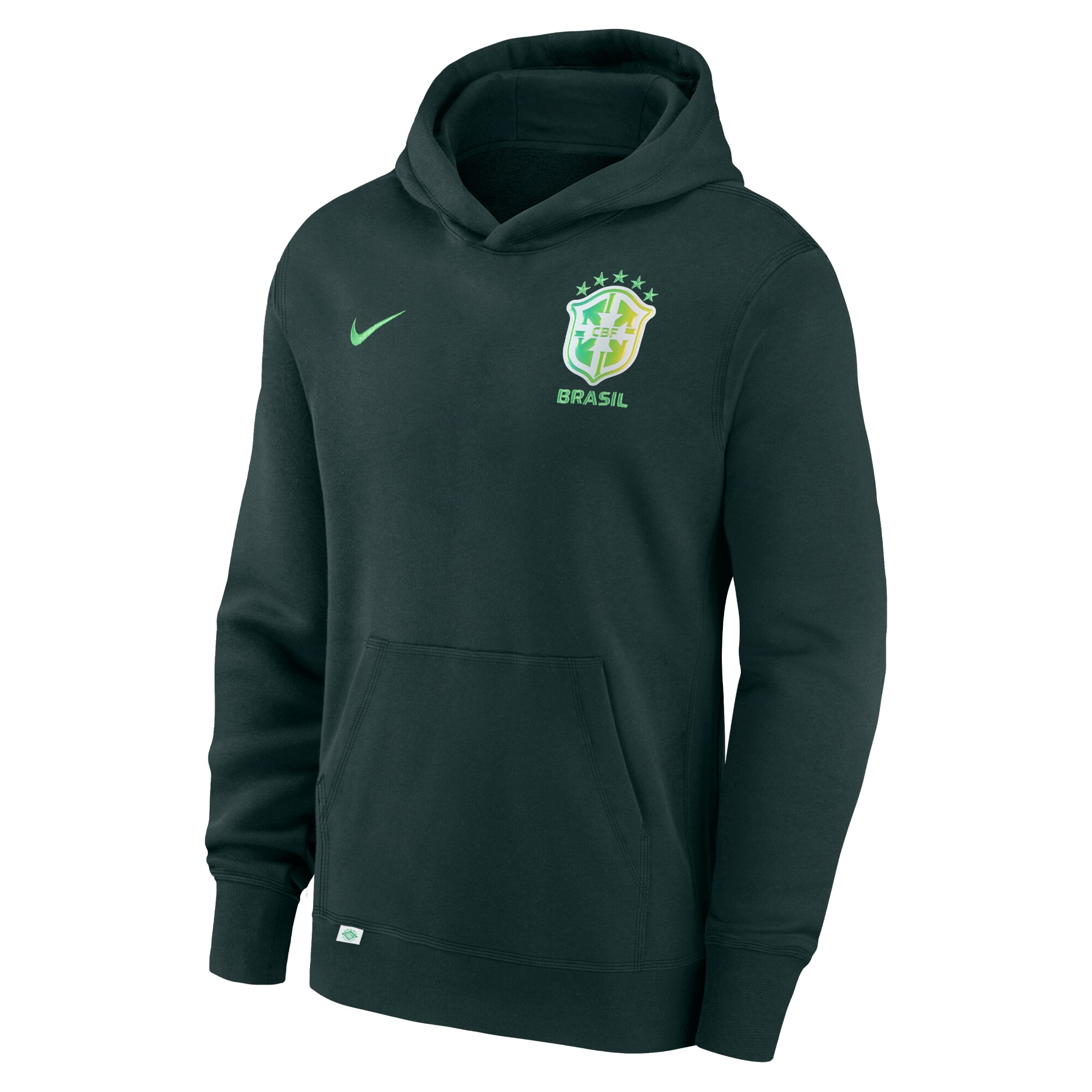 Shop brazil national team nike youth club fleece pullover hoodie – green – Mexico Football Shirts & World Cup Jerseys