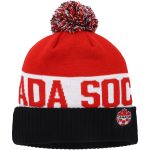Shop canada soccer nike classic stripe cuffed knit hat with pom – blackred – Mexico Football Shirts & World Cup Jerseys