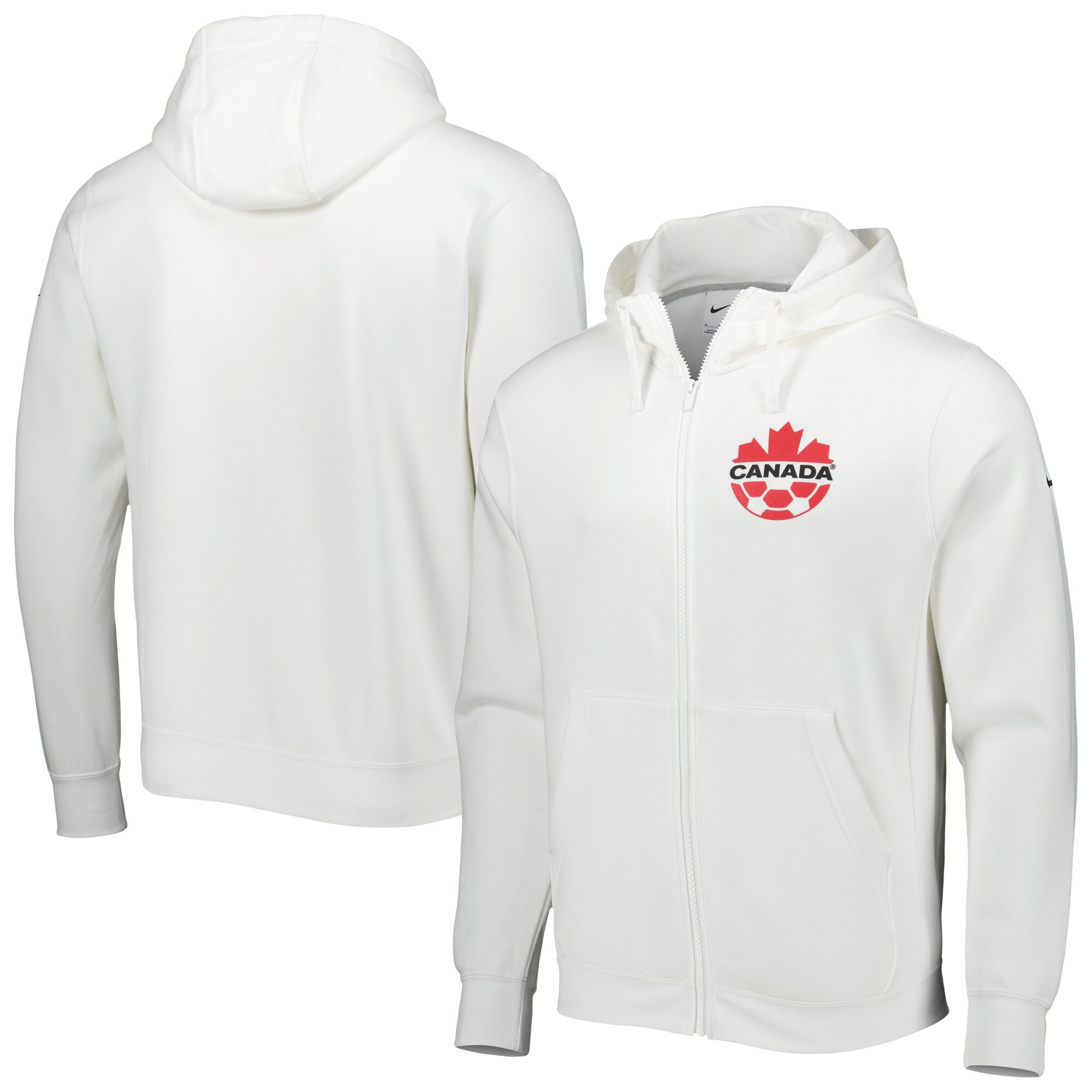 Shop canada soccer nike club fleece full-zip hoodie – white – Mexico Football Shirts & World Cup Jerseys