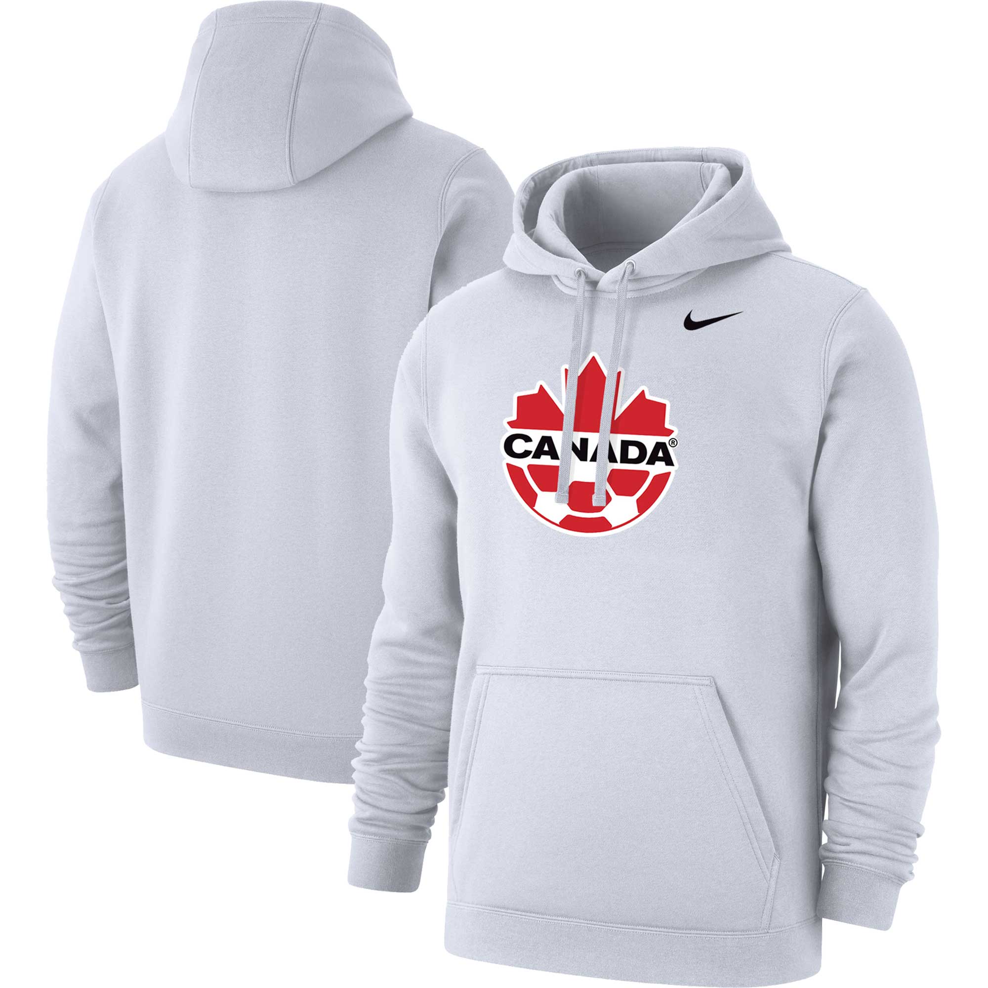 Shop canada soccer nike club primary pullover hoodie – white – Mexico Football Shirts & World Cup Jerseys