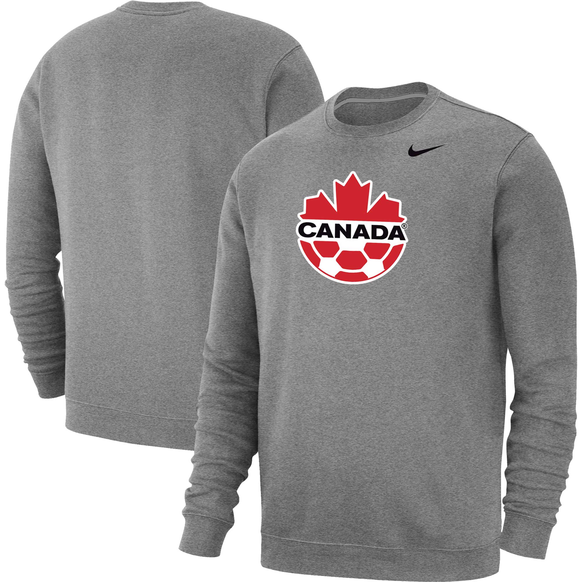 Shop canada soccer nike fleece pullover sweatshirt – heather gray – Mexico Football Shirts & World Cup Jerseys