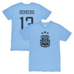 Shop cristian romero argentina national team 1863fc player vintage tri-blend t-shirt – light blue – Mexico Football Shirts & World Cup Jerseys