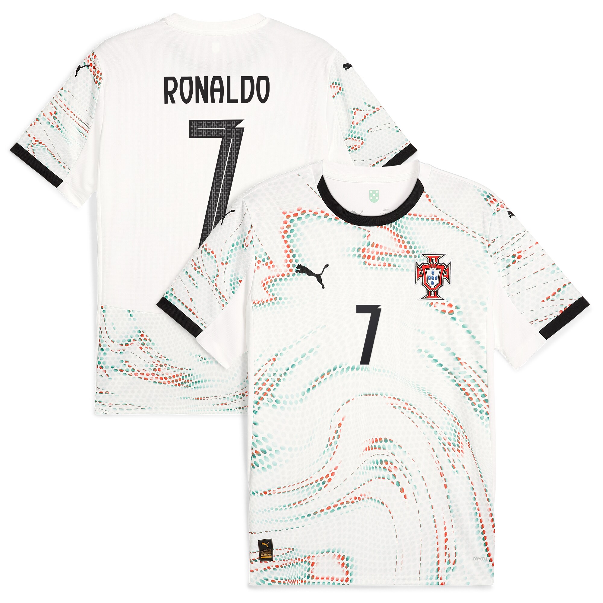 Shop cristiano ronaldo portugal national team puma 2025 away replica jersey – white – Mexico Football Shirts & World Cup Jerseys