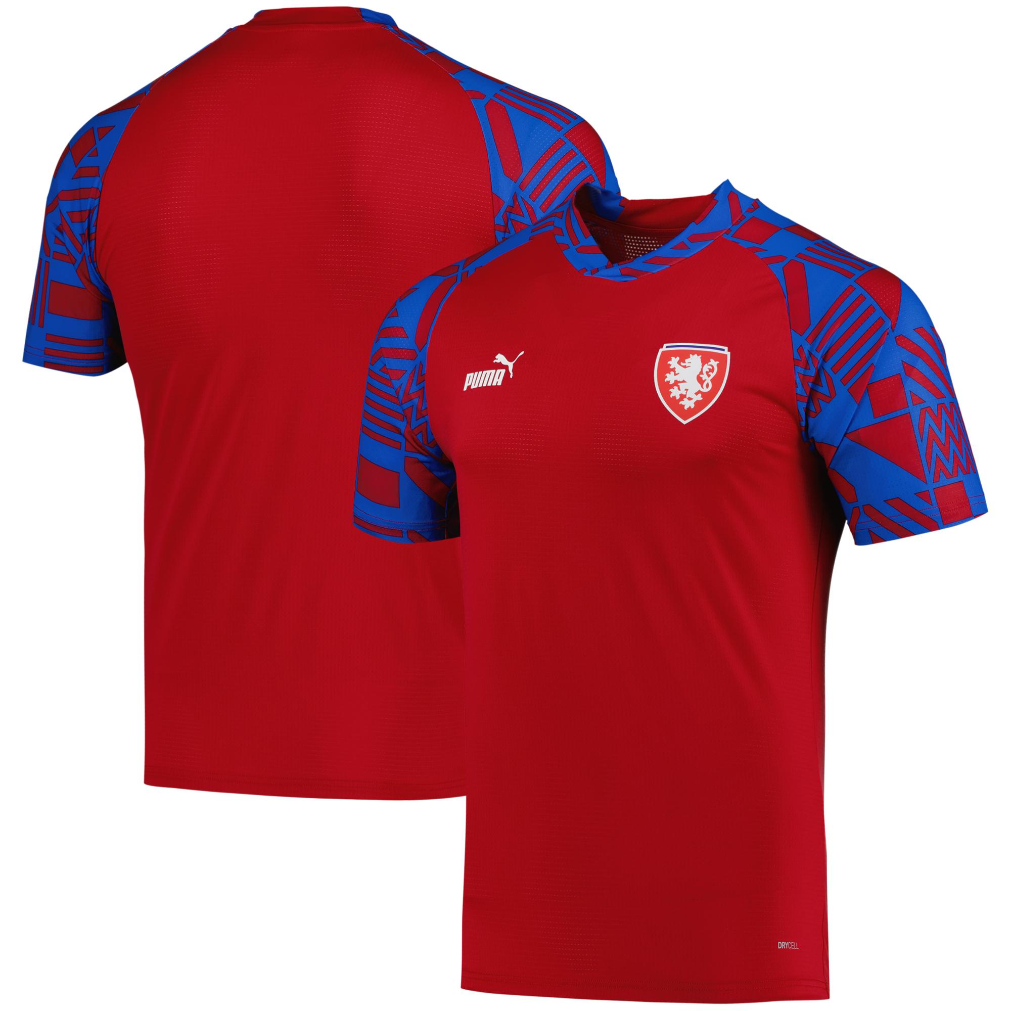 Shop czech republic national team puma pre-match v-neck top – red – Mexico Football Shirts & World Cup Jerseys