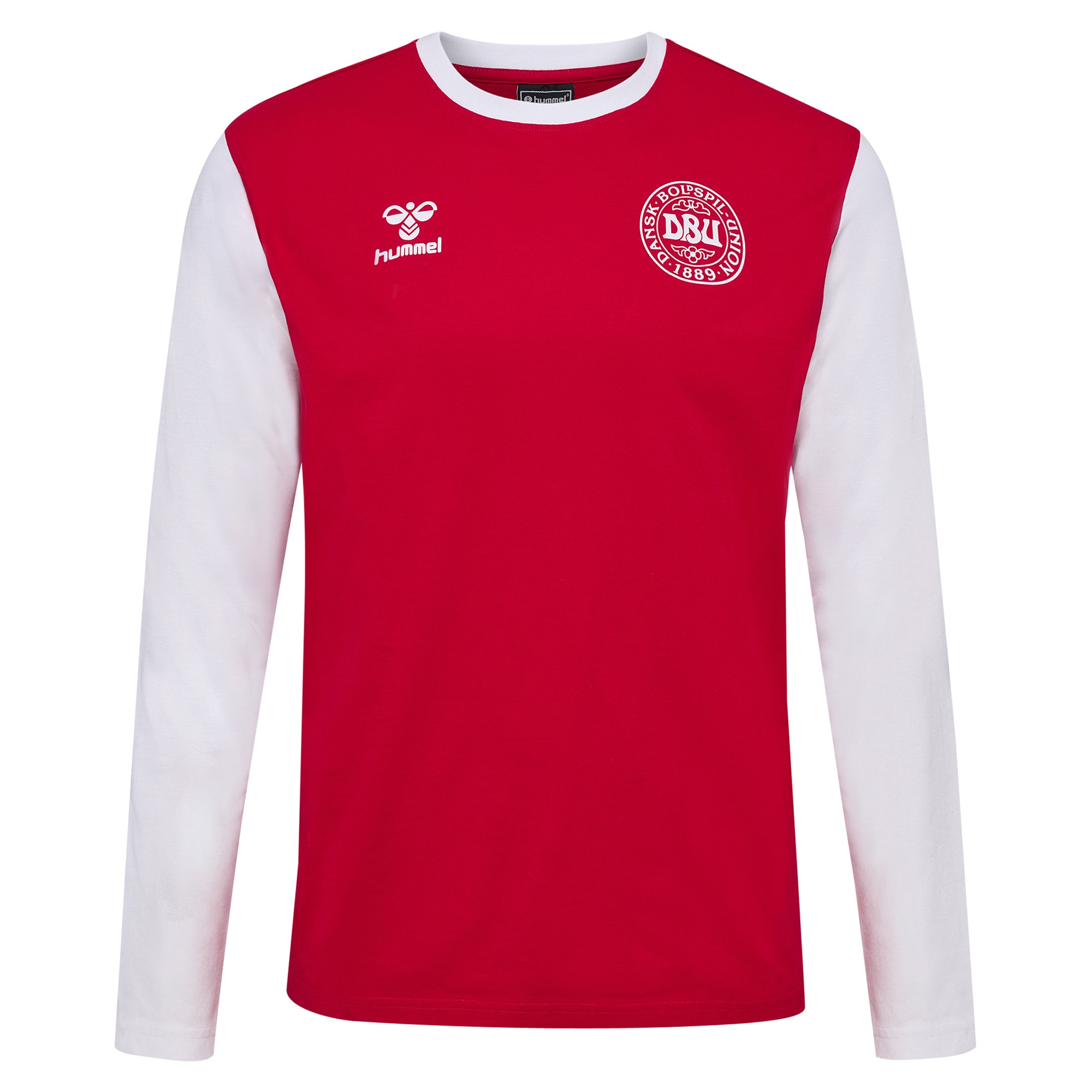 Shop denmark national team block long sleeve t-shirt – red – Mexico Football Shirts & World Cup Jerseys