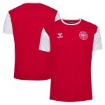 Shop denmark national team block t-shirt – red – Mexico Football Shirts & World Cup Jerseys
