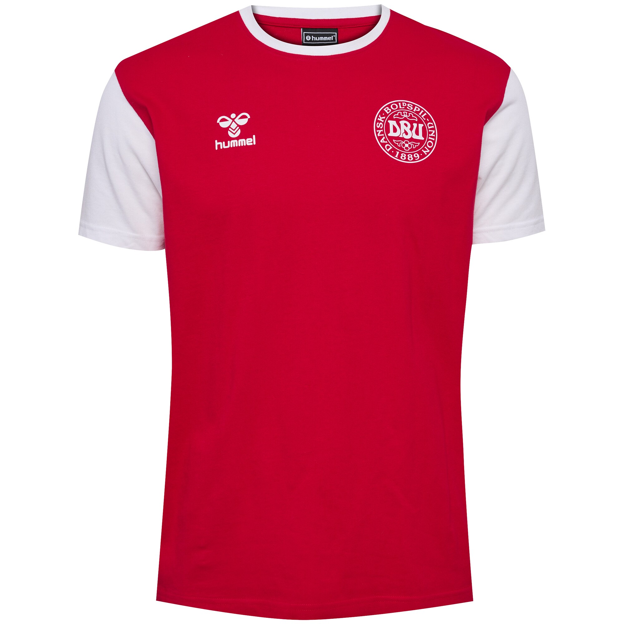 Shop denmark national team block t-shirt – red – Mexico Football Shirts & World Cup Jerseys