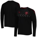 Shop denmark national team fan raglan long sleeve t-shirt – black – Mexico Football Shirts & World Cup Jerseys