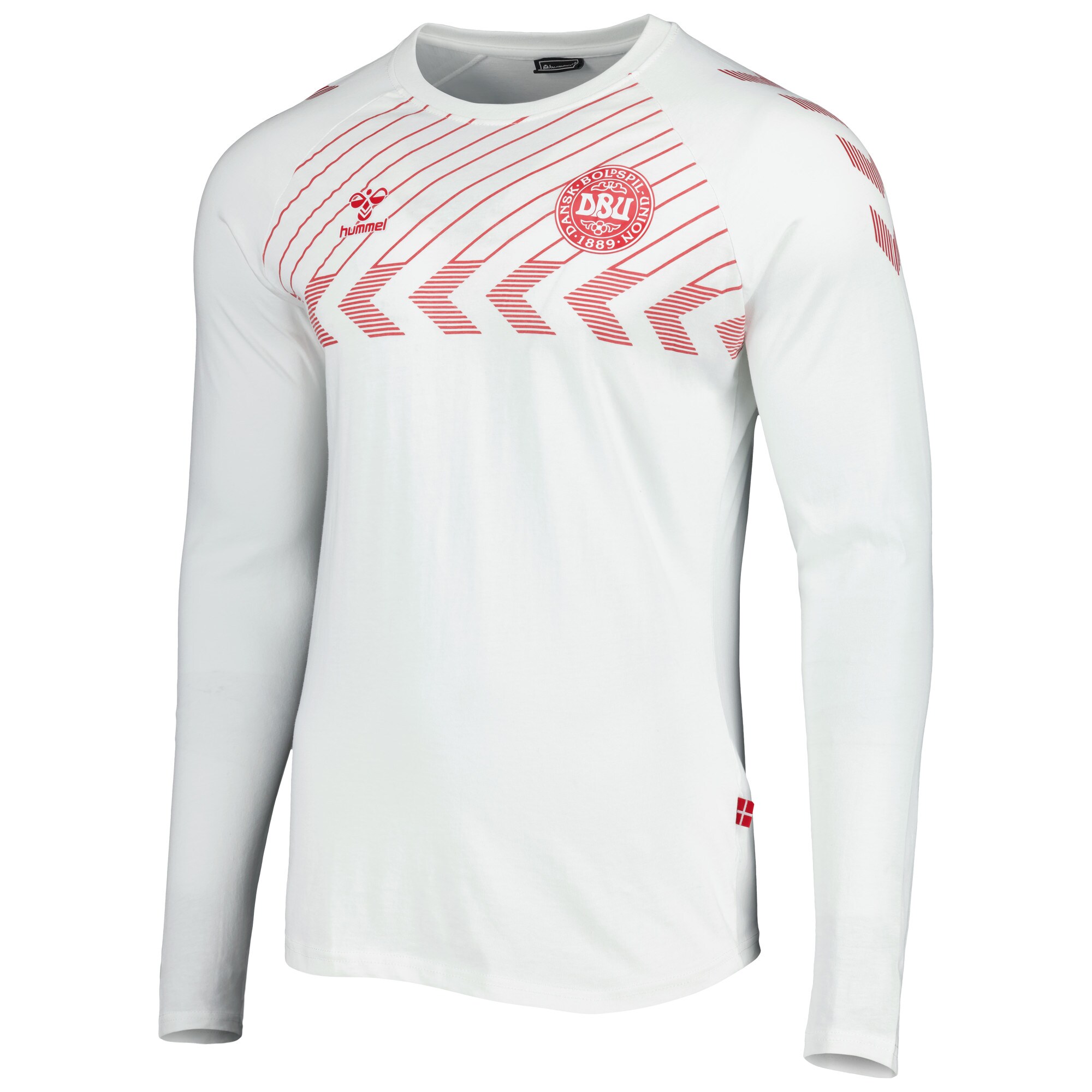 Shop denmark national team fan raglan long sleeve t-shirt – white – Mexico Football Shirts & World Cup Jerseys