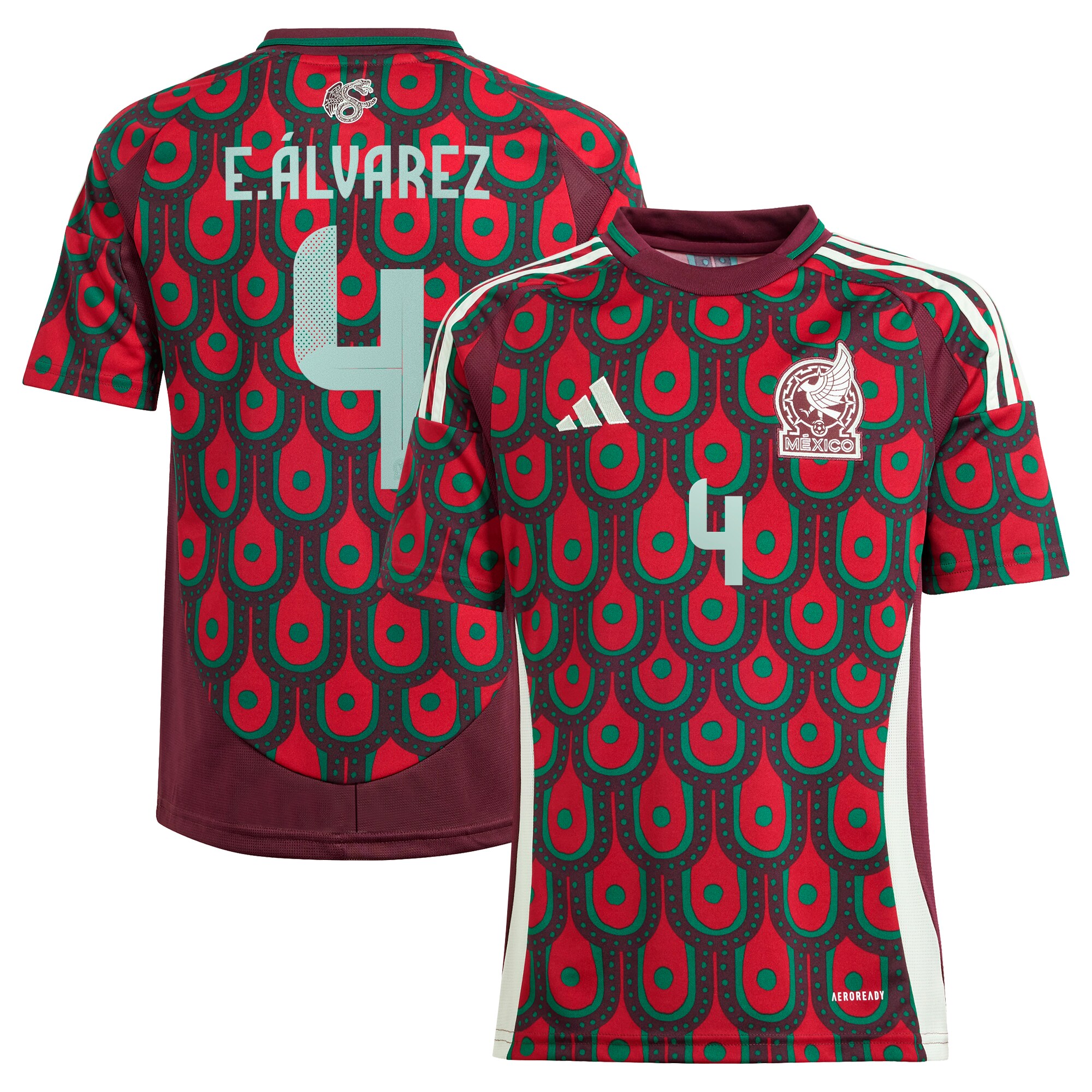 Shop edson alvarez mexico national team adidas youth 2024 home replica player jersey – burgundy – Mexico Football Shirts & World Cup Jerseys