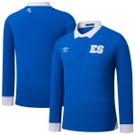 Shop el salvador national team umbro 2025 home replica long sleeve jersey – blue – Mexico Football Shirts & World Cup Jerseys