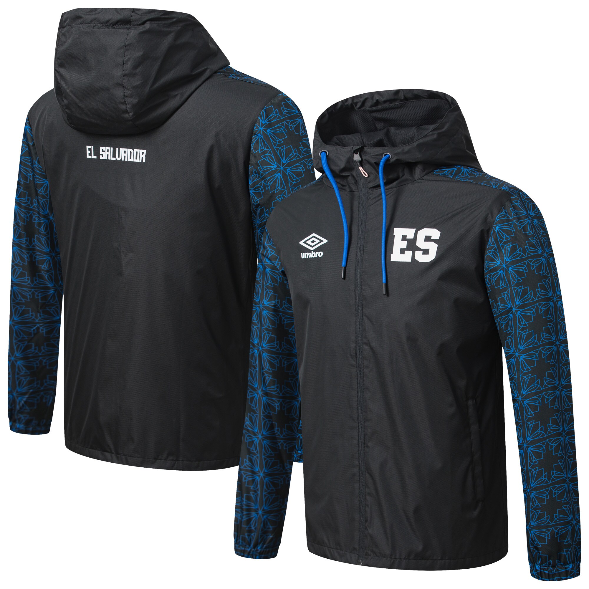 Shop el salvador national team umbro full-zip hooded rain jacket – black – Mexico Football Shirts & World Cup Jerseys