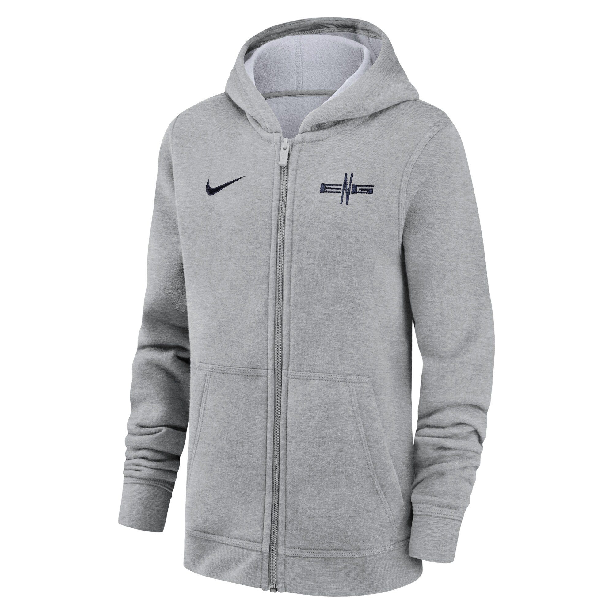 Shop england national team nike youth logo club full-zip hoodie – gray – Mexico Football Shirts & World Cup Jerseys