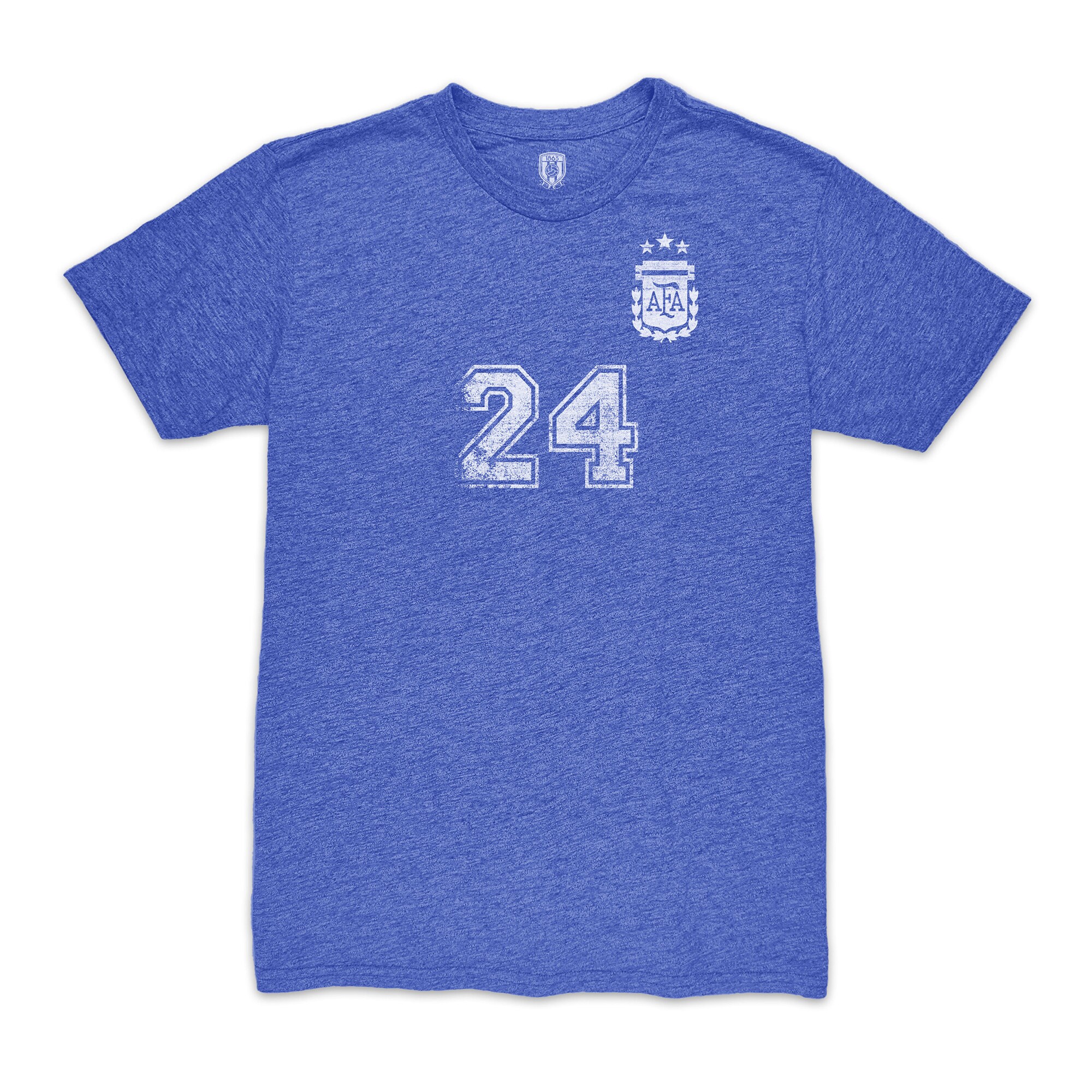 Shop enzo fernández argentina national team 1863fc player vintage tri-blend t-shirt – blue – Mexico Football Shirts & World Cup Jerseys